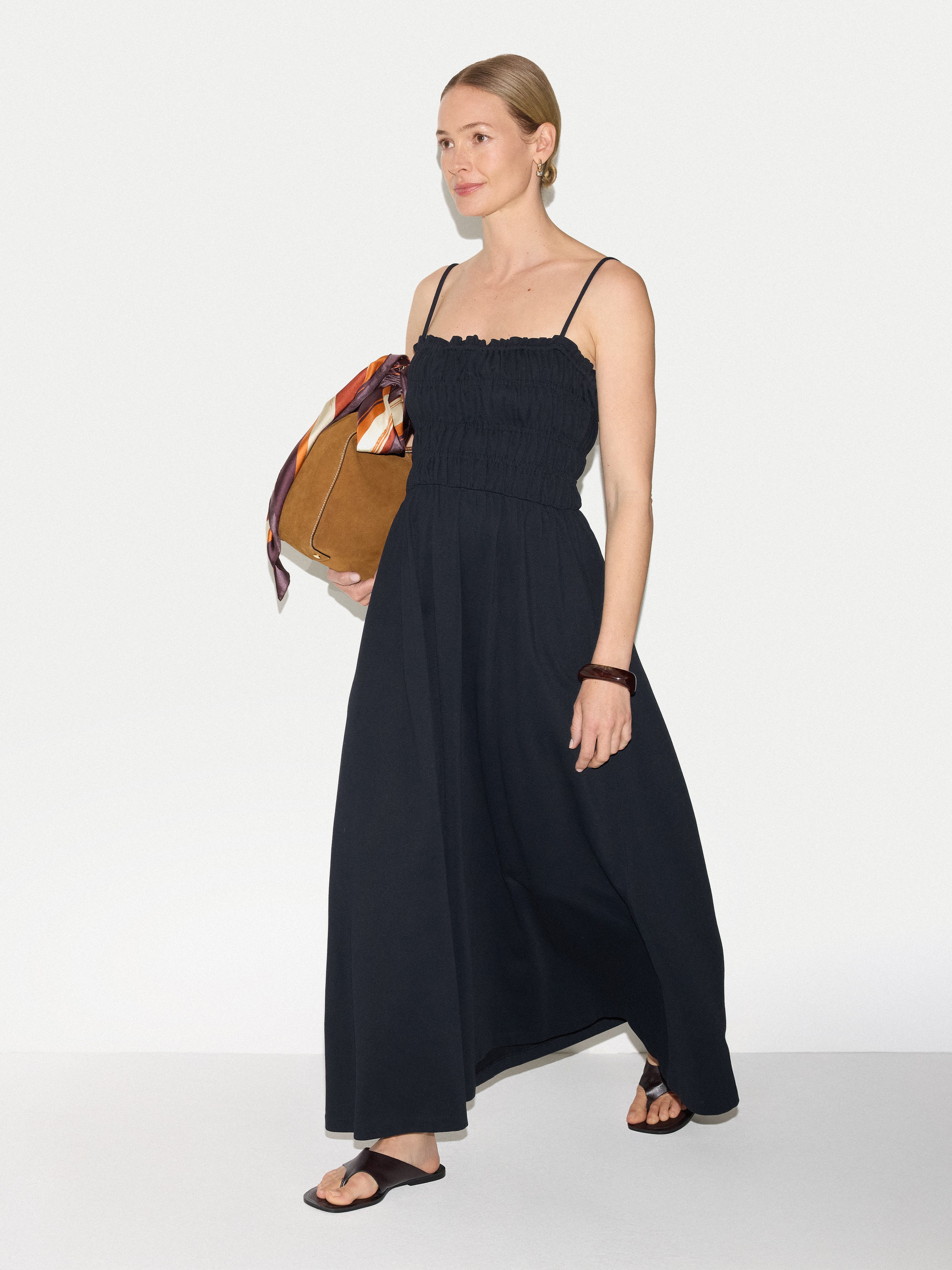 Cotton Pique Sundress | Navy - Image 2