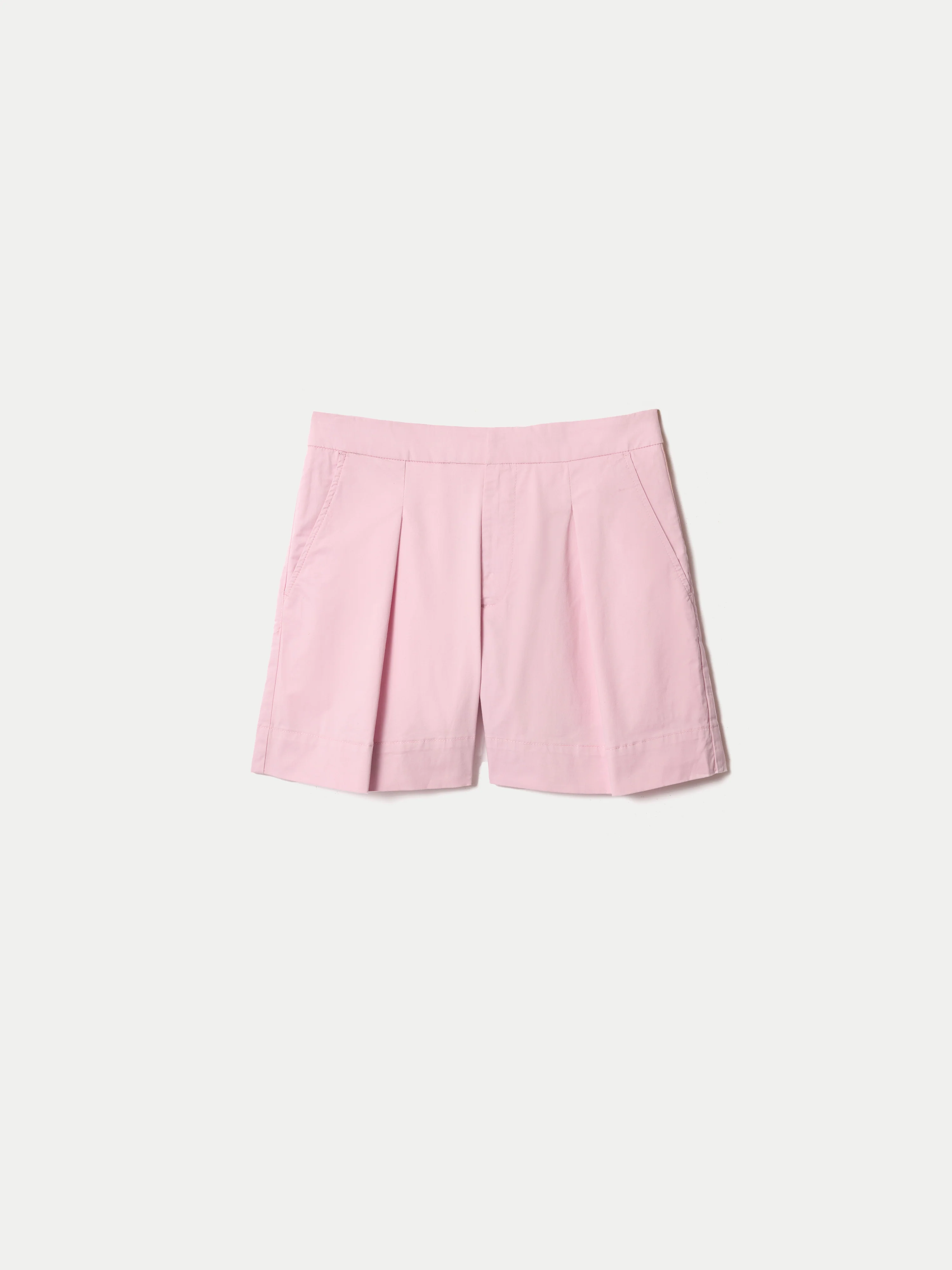 Cotton Pleat Front Chino Short | Pink - Image 5