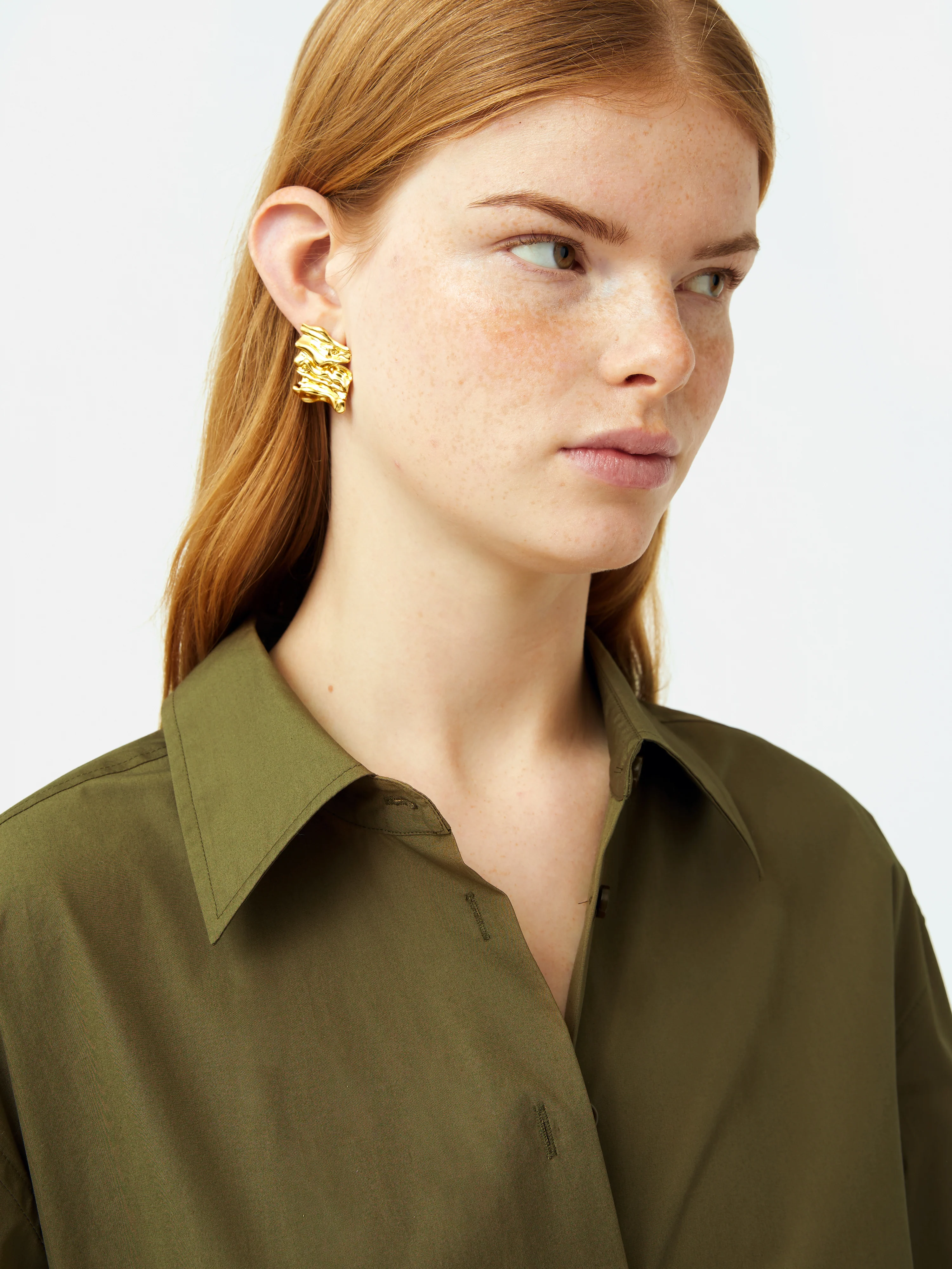 Cotton Poplin Shirt | Khaki - Image 2