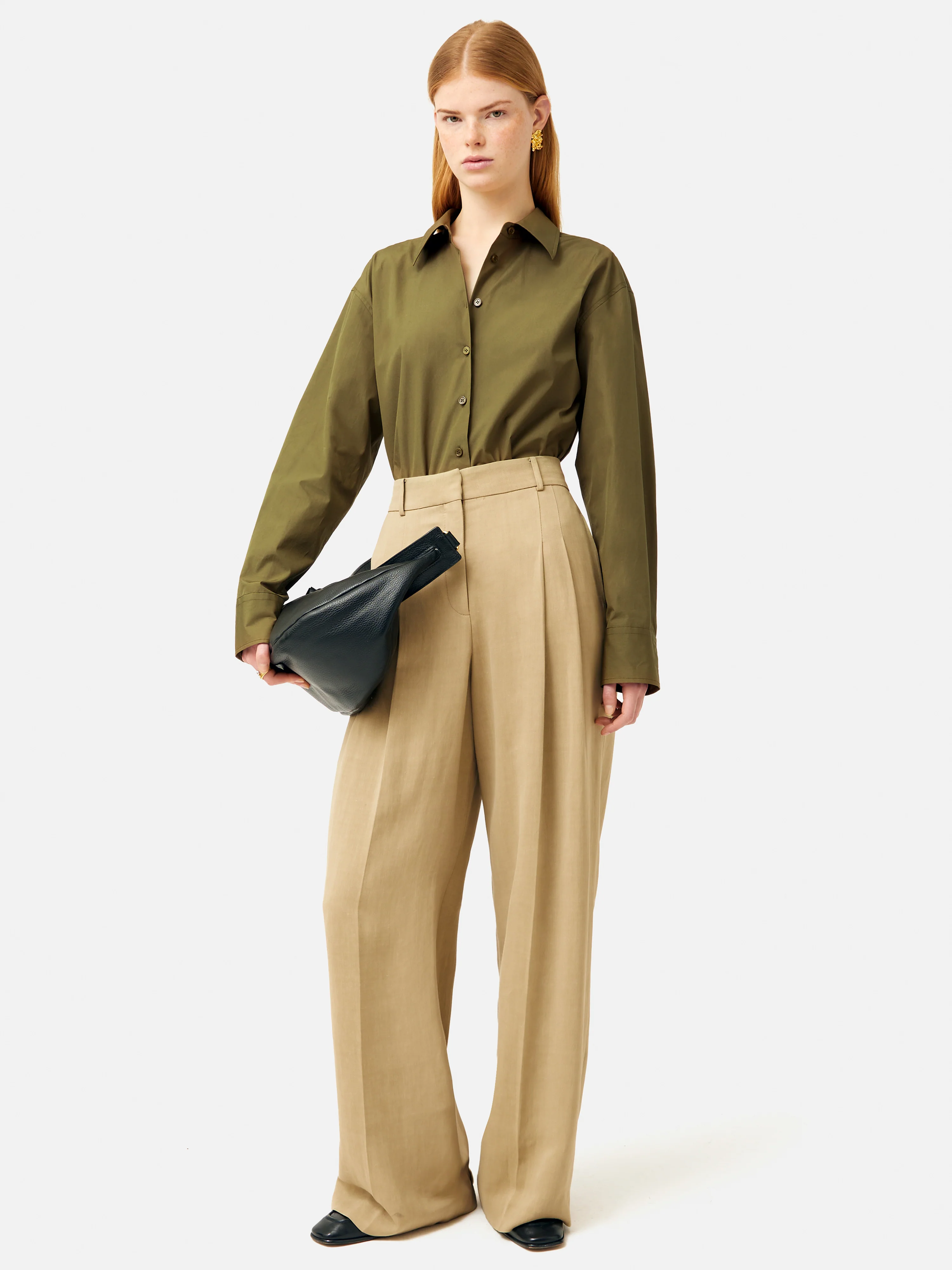 Cotton Poplin Shirt | Khaki - Image 3