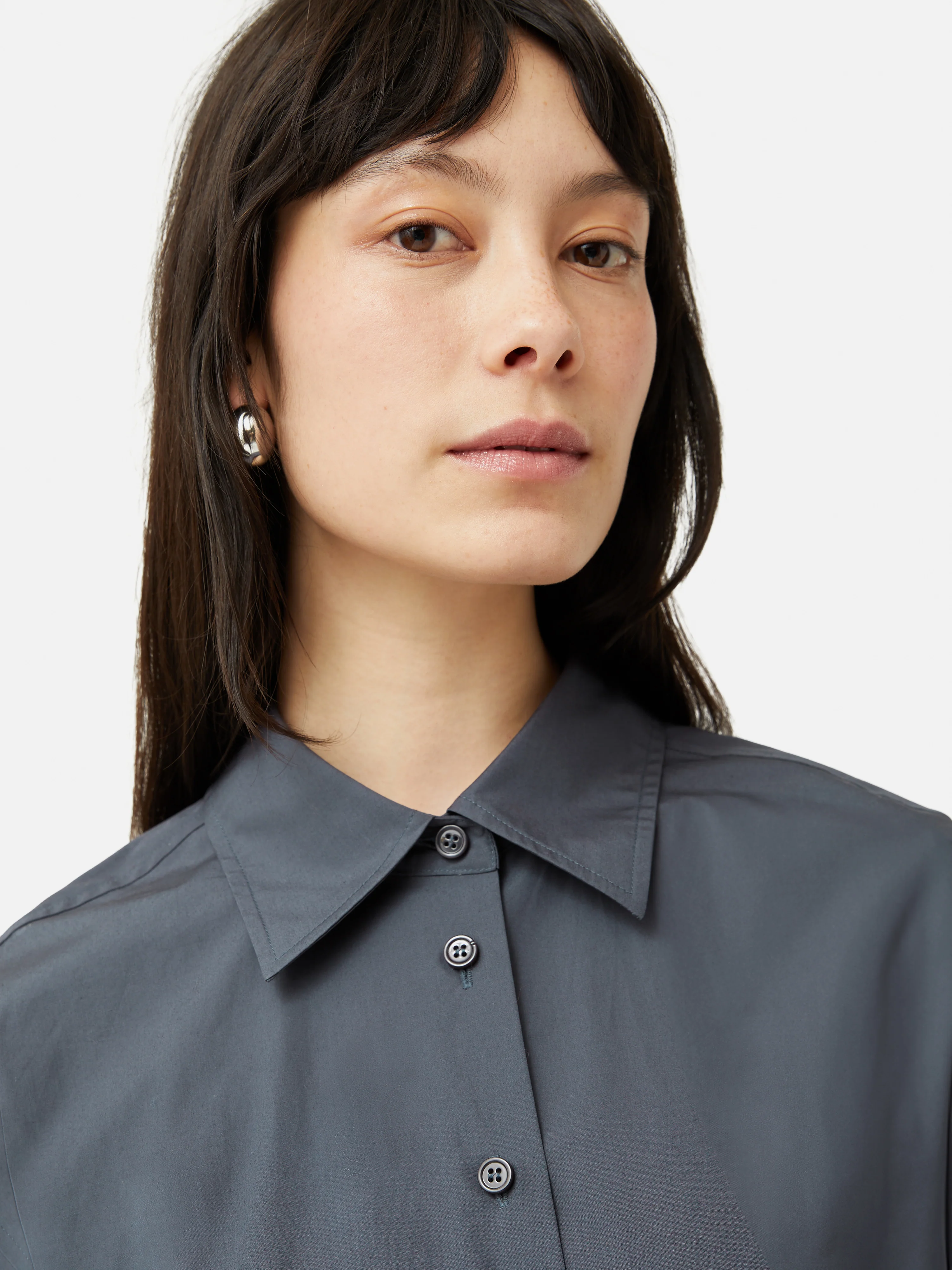 Cotton Poplin Shirt | Navy - Image 2