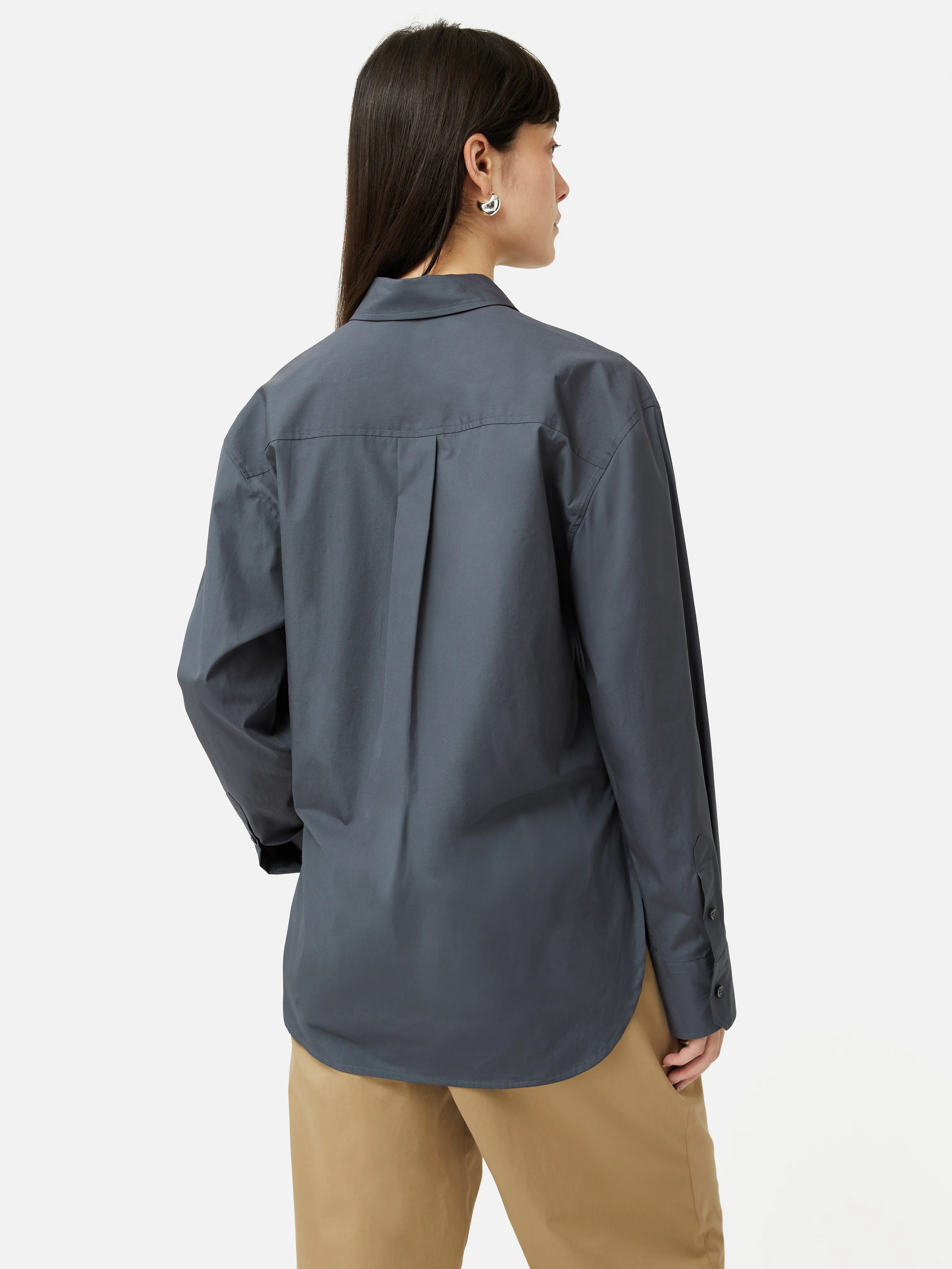 Cotton Poplin Shirt | Navy - Image 5