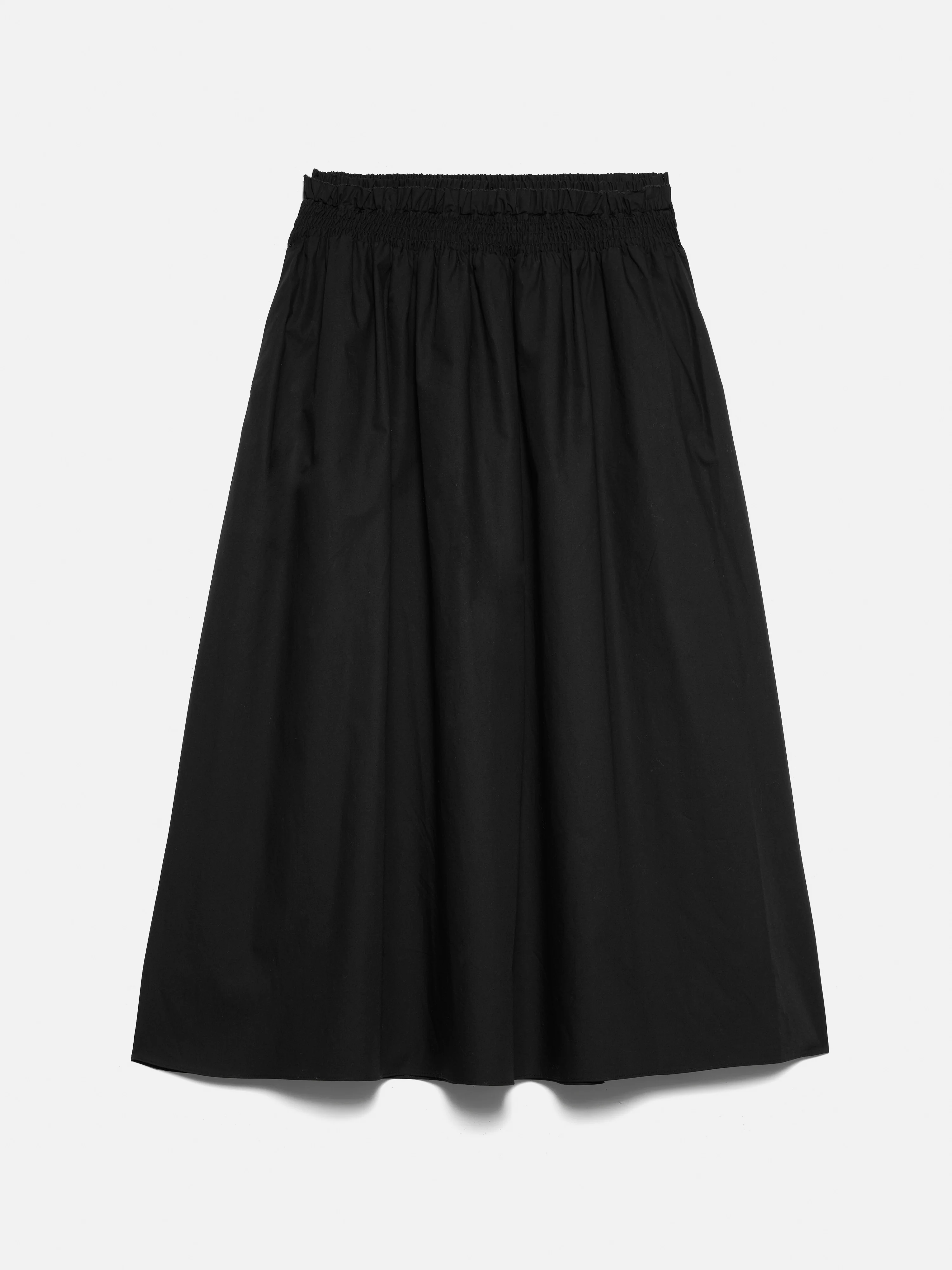 Cotton Poplin Skirt | Black - Image 7