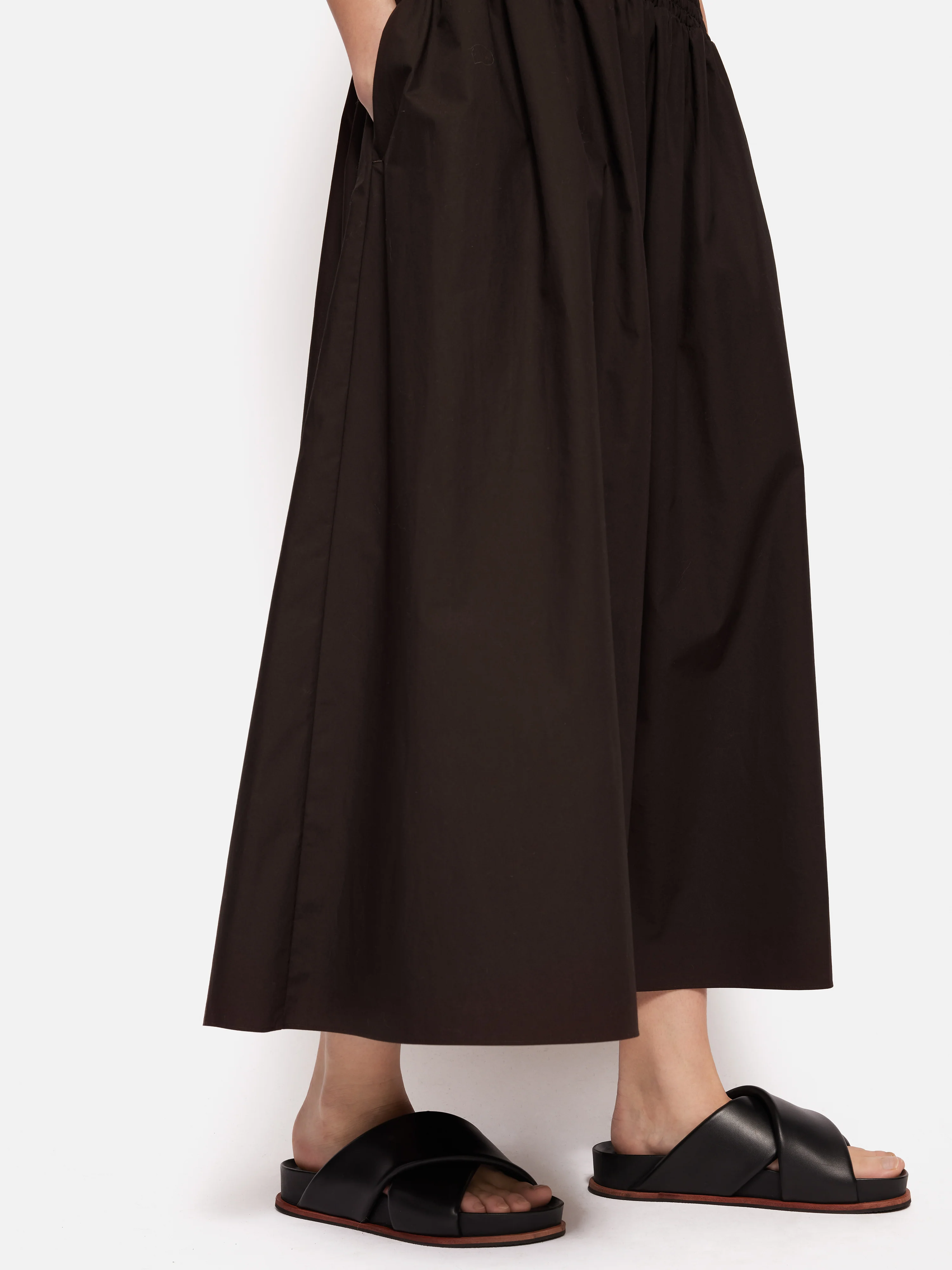 Cotton Poplin Skirt | Brown - Image 4