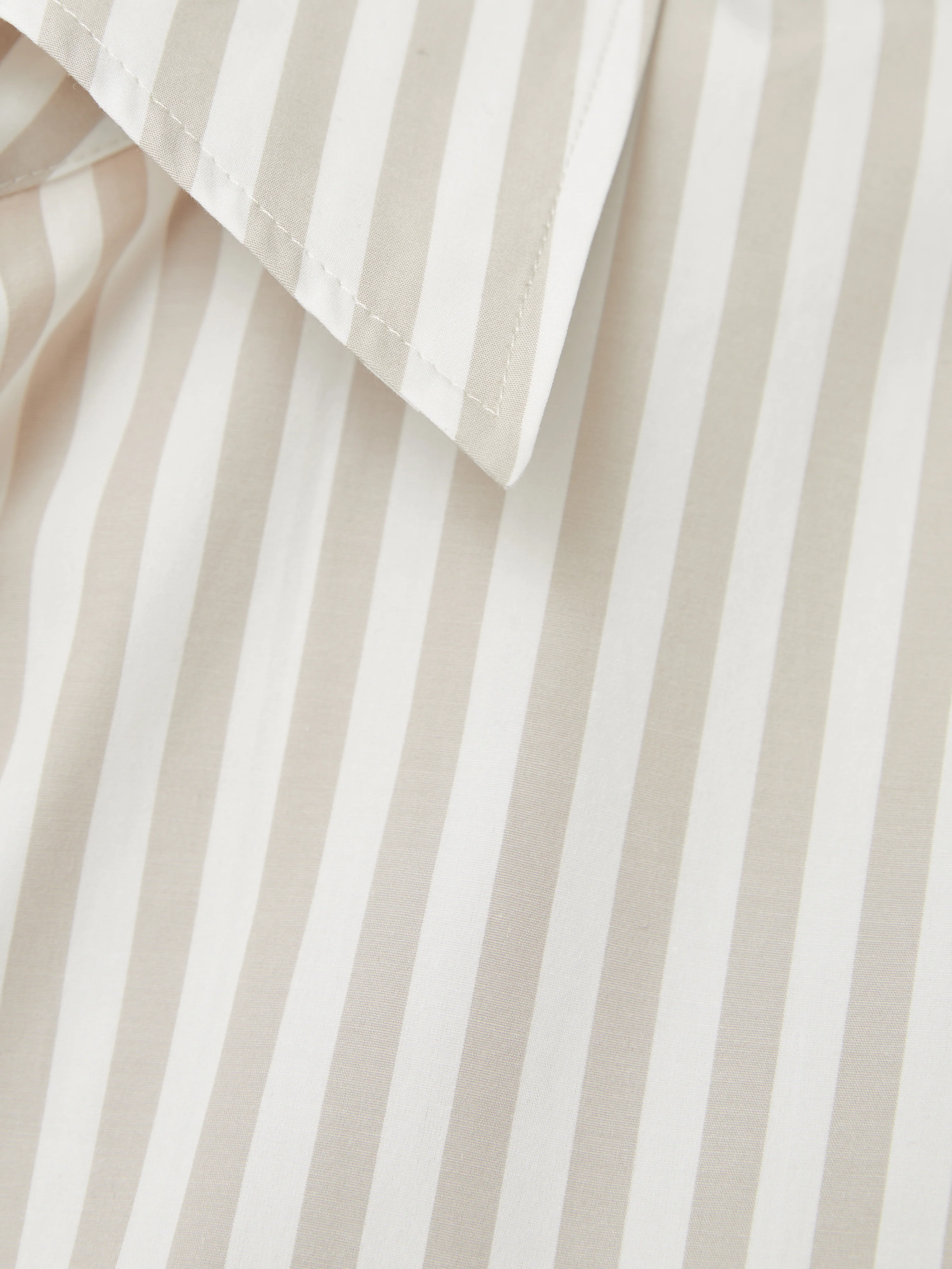 Cotton Poplin Stripe Shirt | Taupe - Image 8