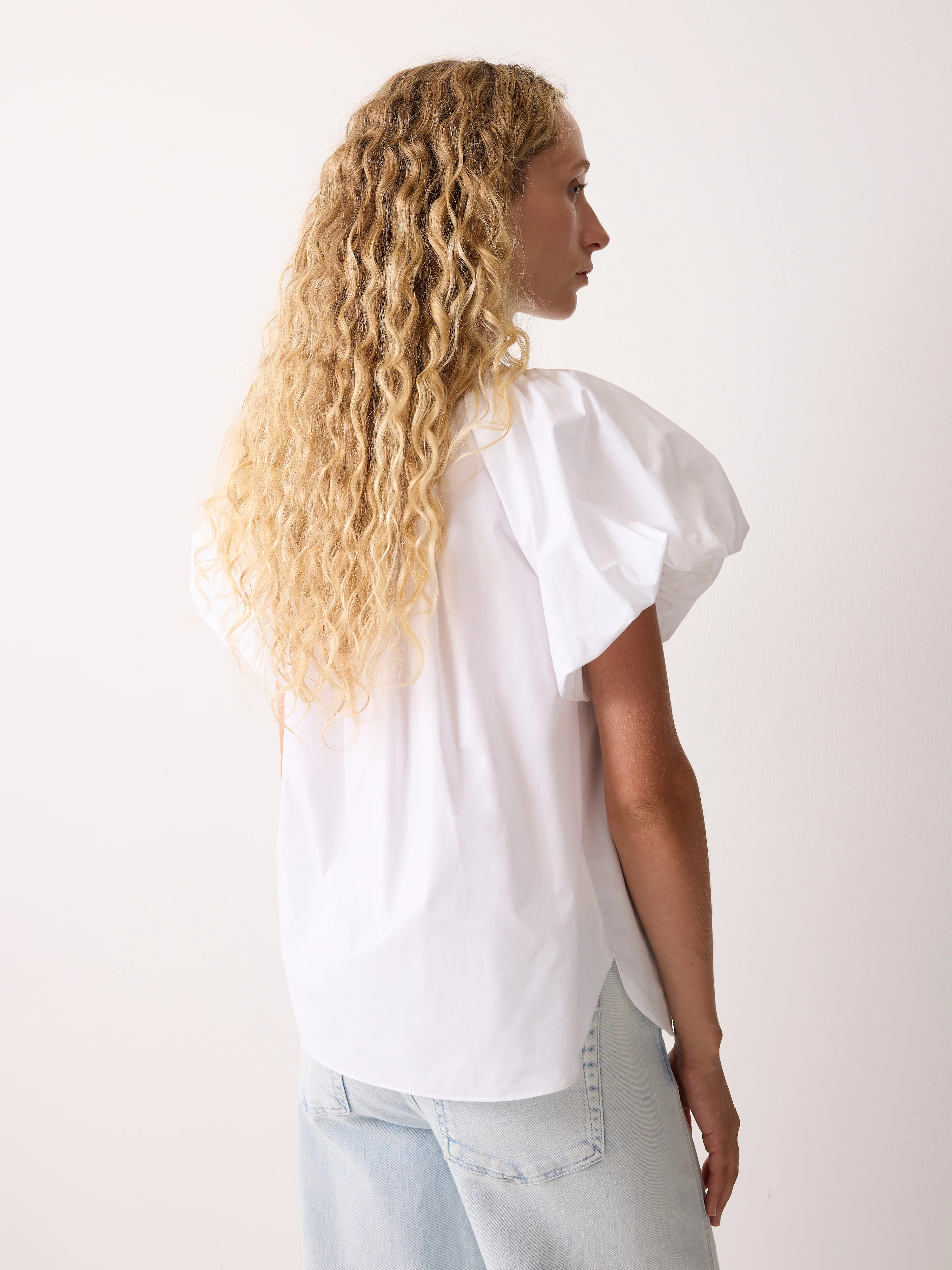 Cotton Puff Sleeve Top | White - Image 4