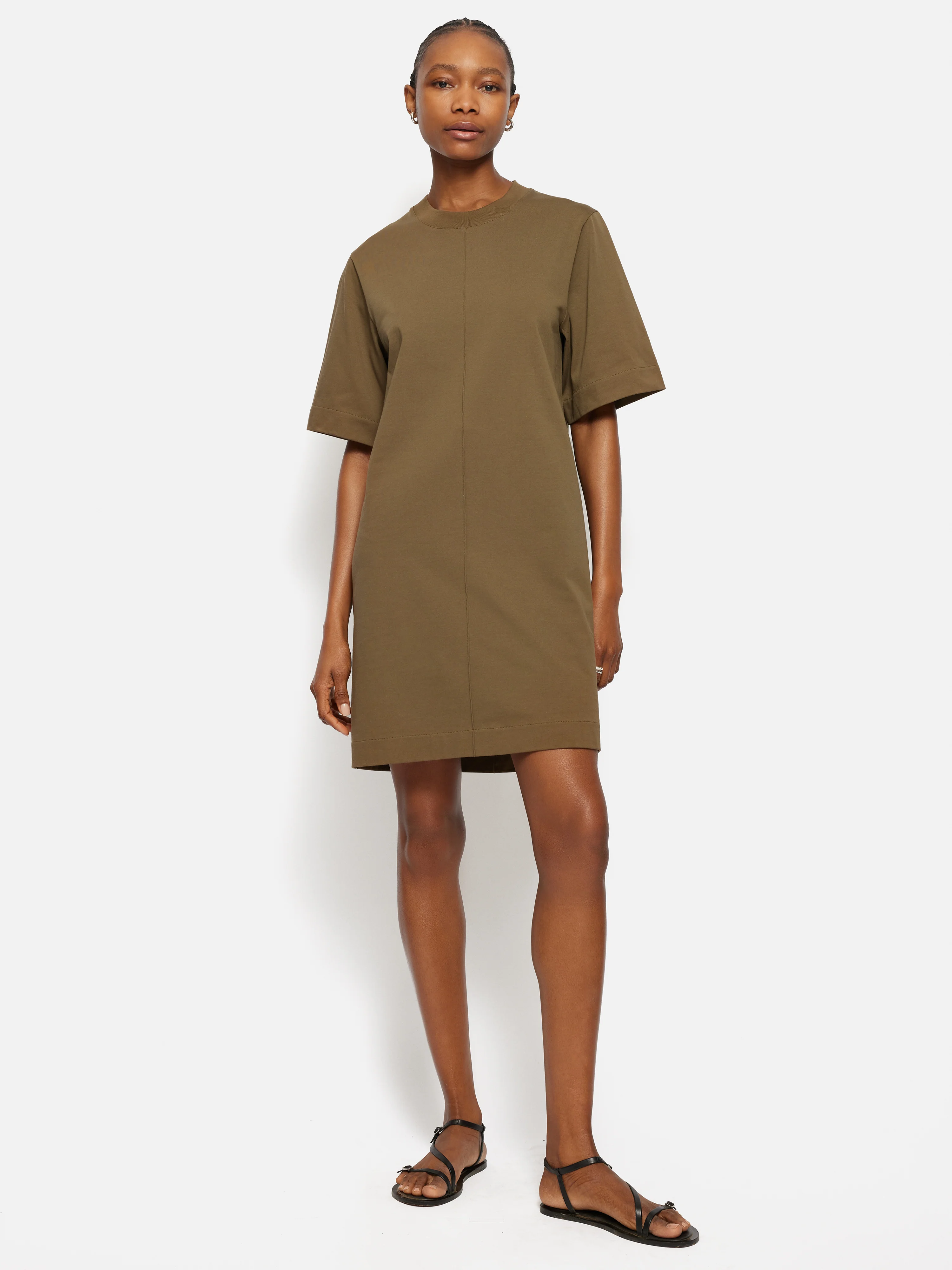 Cotton Riley T-Shirt Dress | Khaki - Image 3