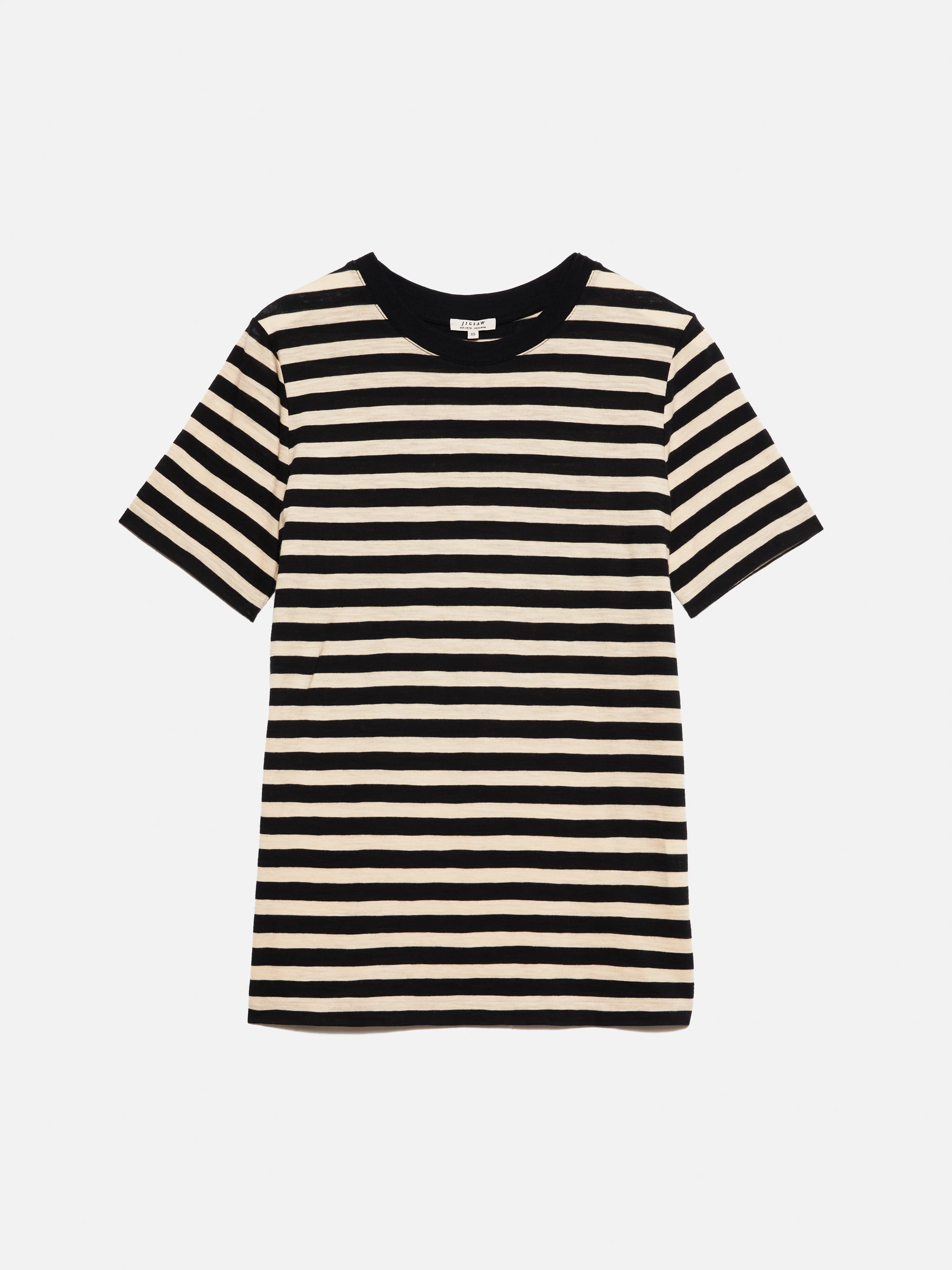 Cotton Slub Stripe Tee | Black - Image 7