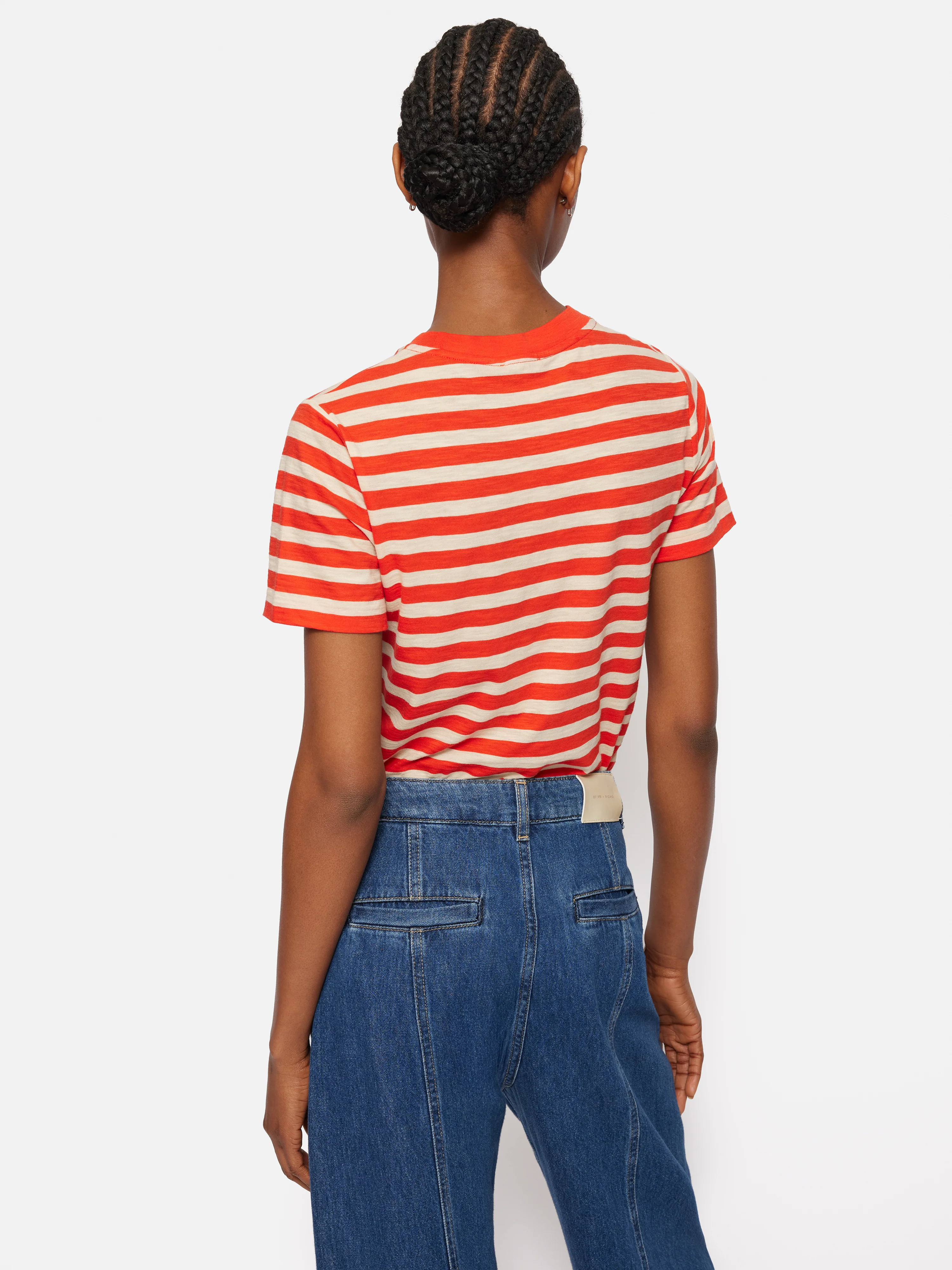 Cotton Slub Stripe Tee | Red - Image 5