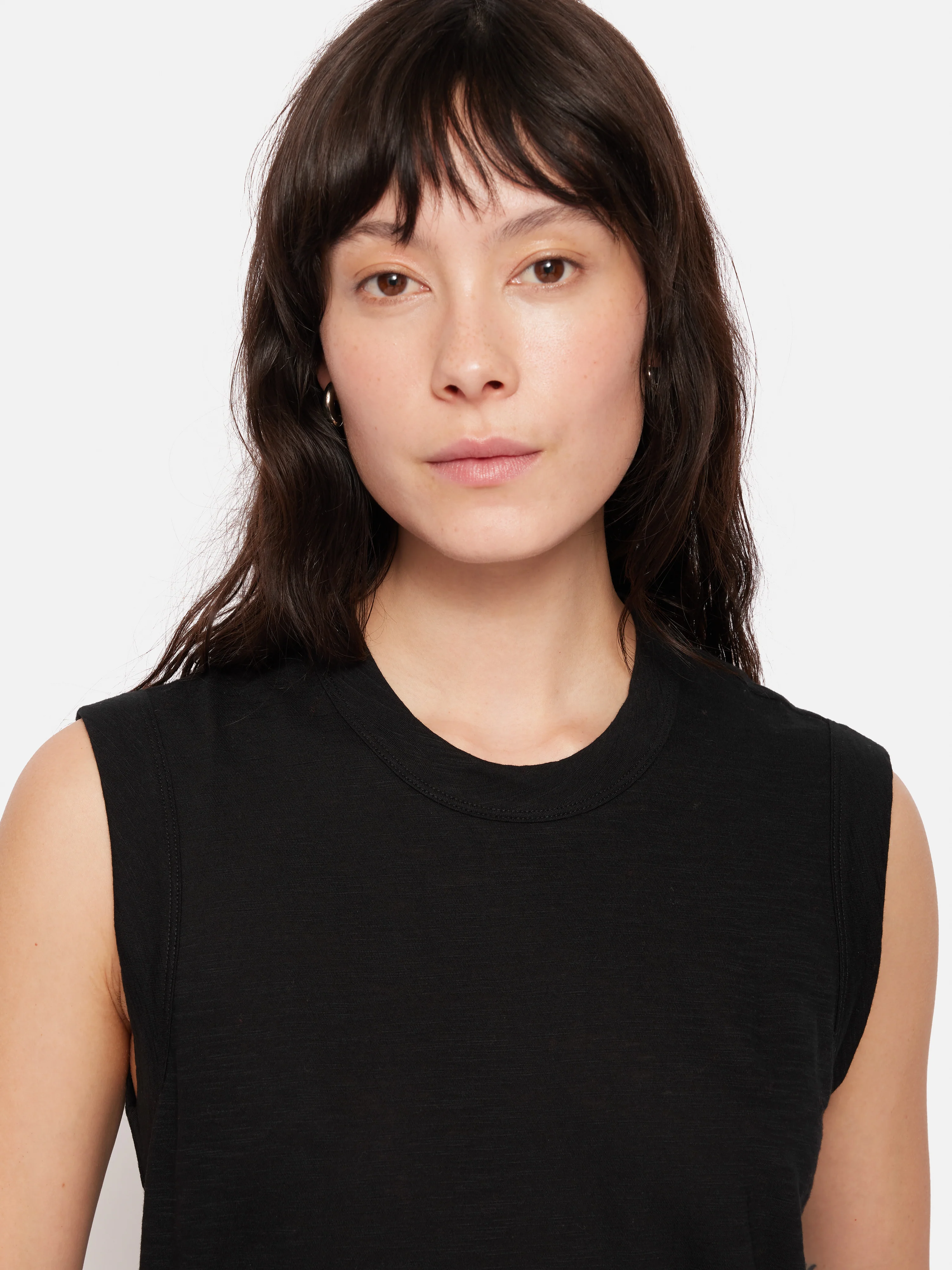 Cotton Slub Tank Top | Black - Image 2