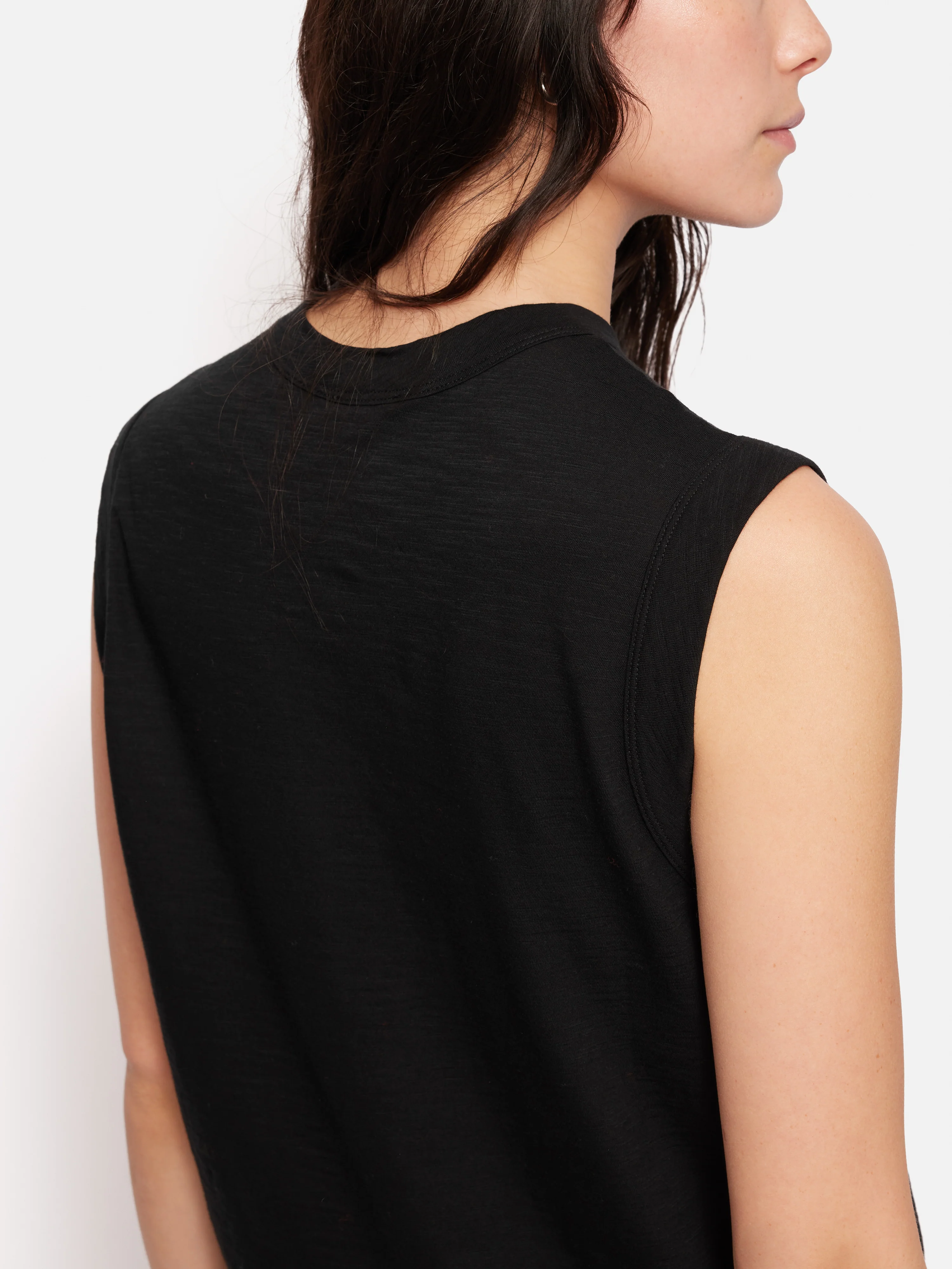 Cotton Slub Tank Top | Black - Image 4