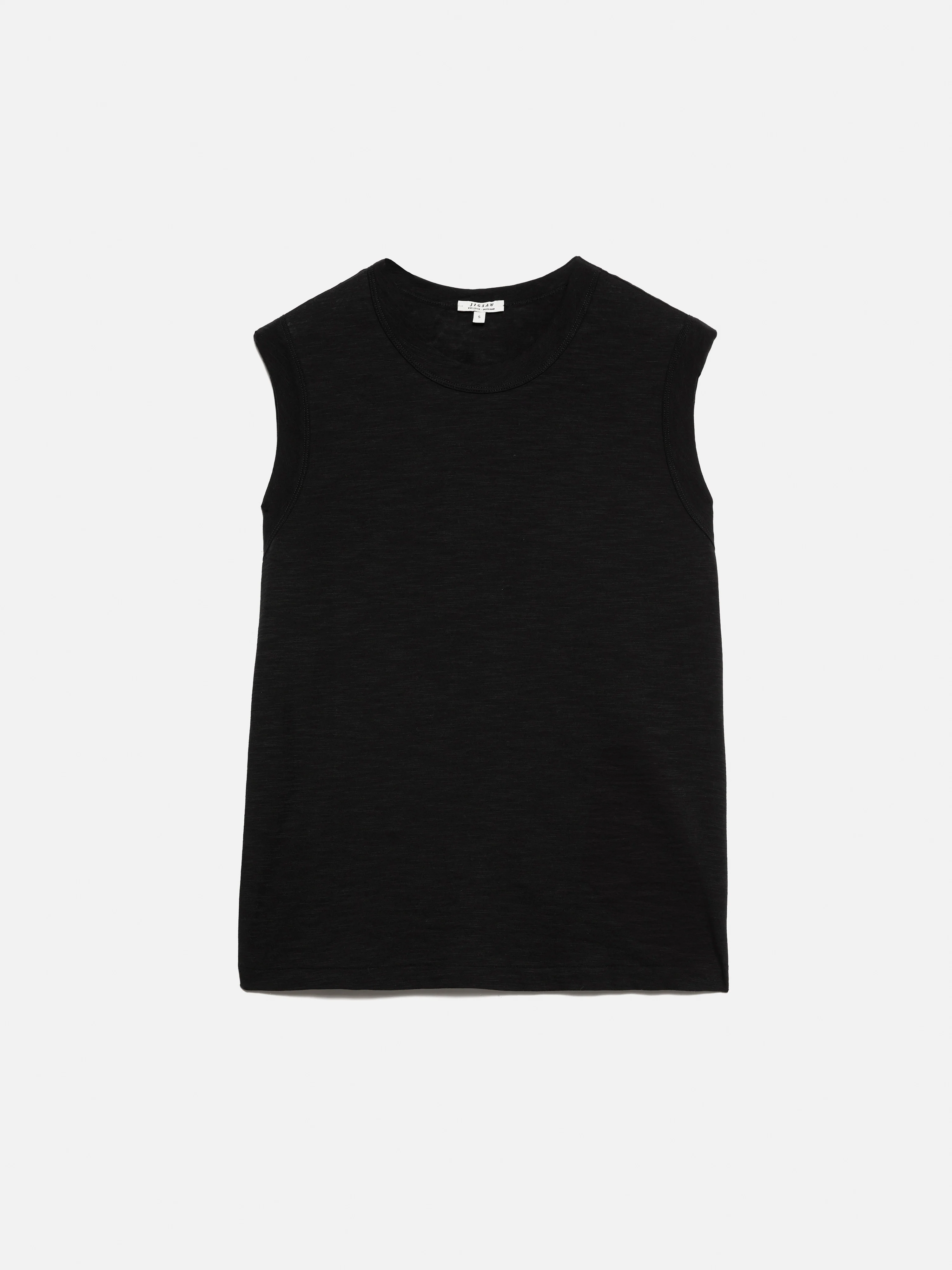 Cotton Slub Tank Top | Black - Image 7