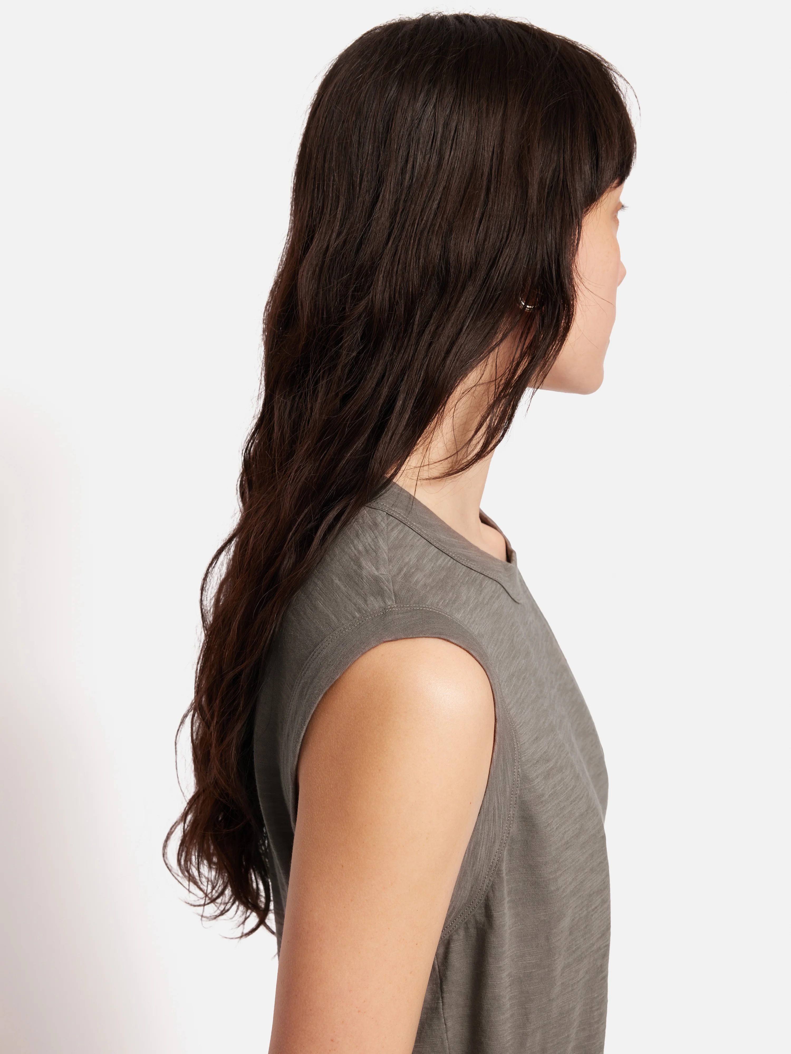 Cotton Slub Tank Top | Brown - Image 4