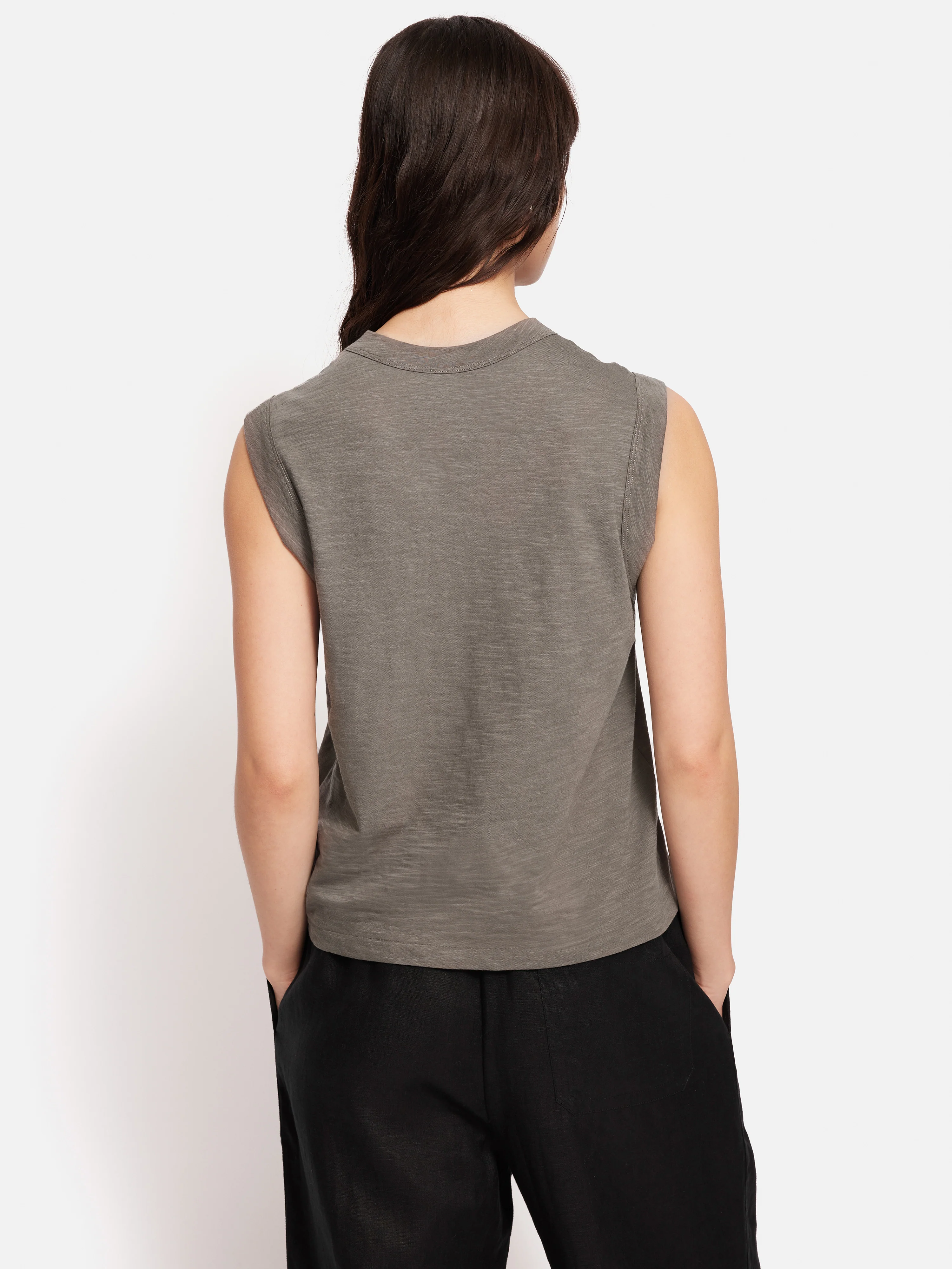 Cotton Slub Tank Top | Brown - Image 5