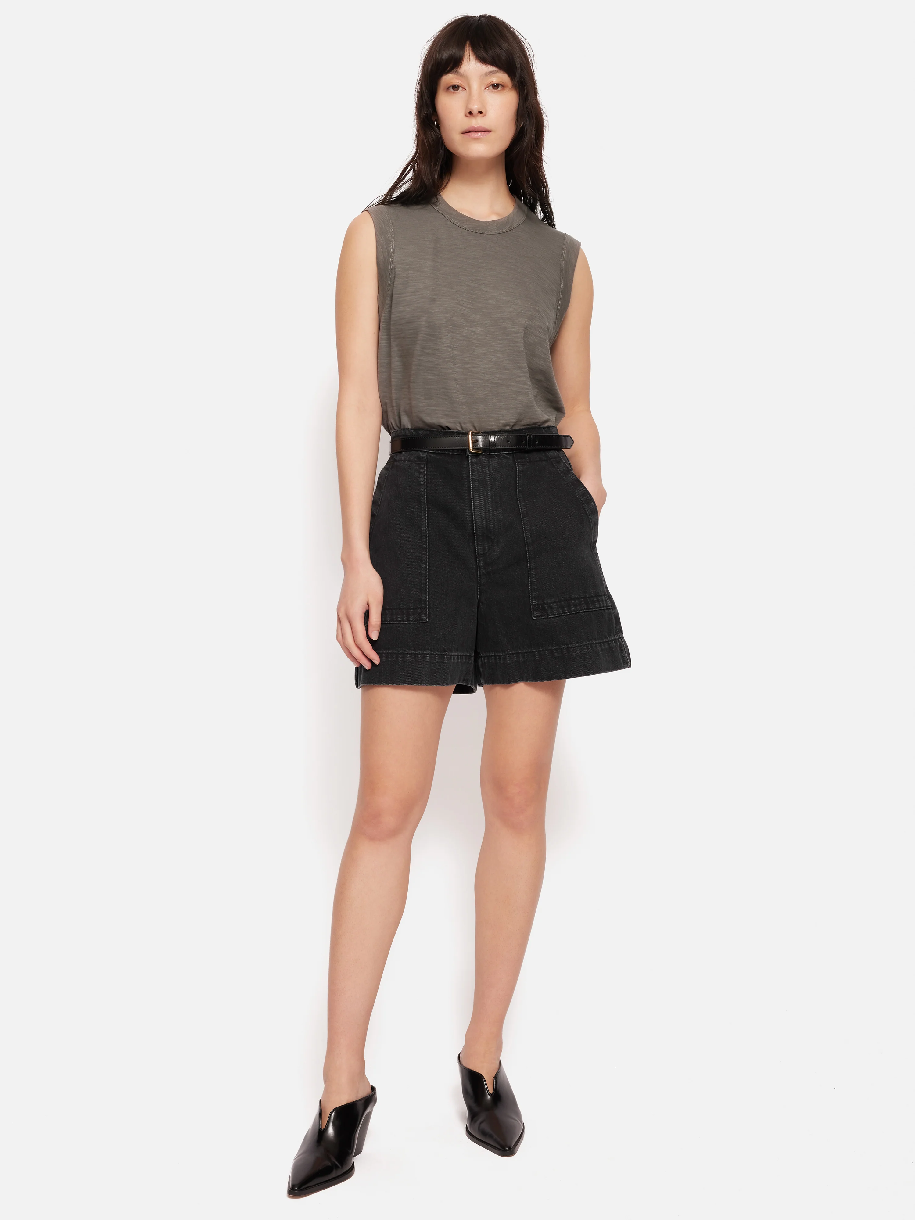 Cotton Slub Tank Top | Brown - Image 6