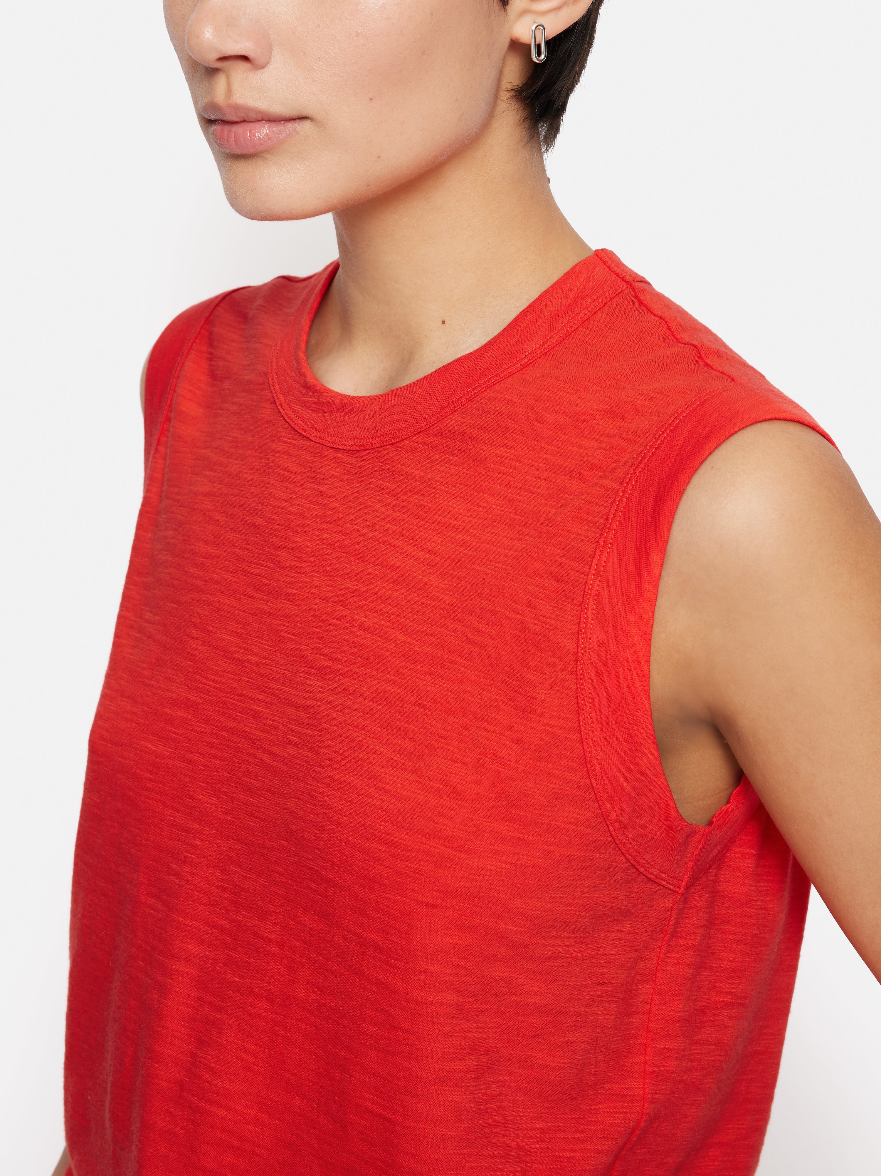 Cotton Slub Tank Top | Red - Image 2