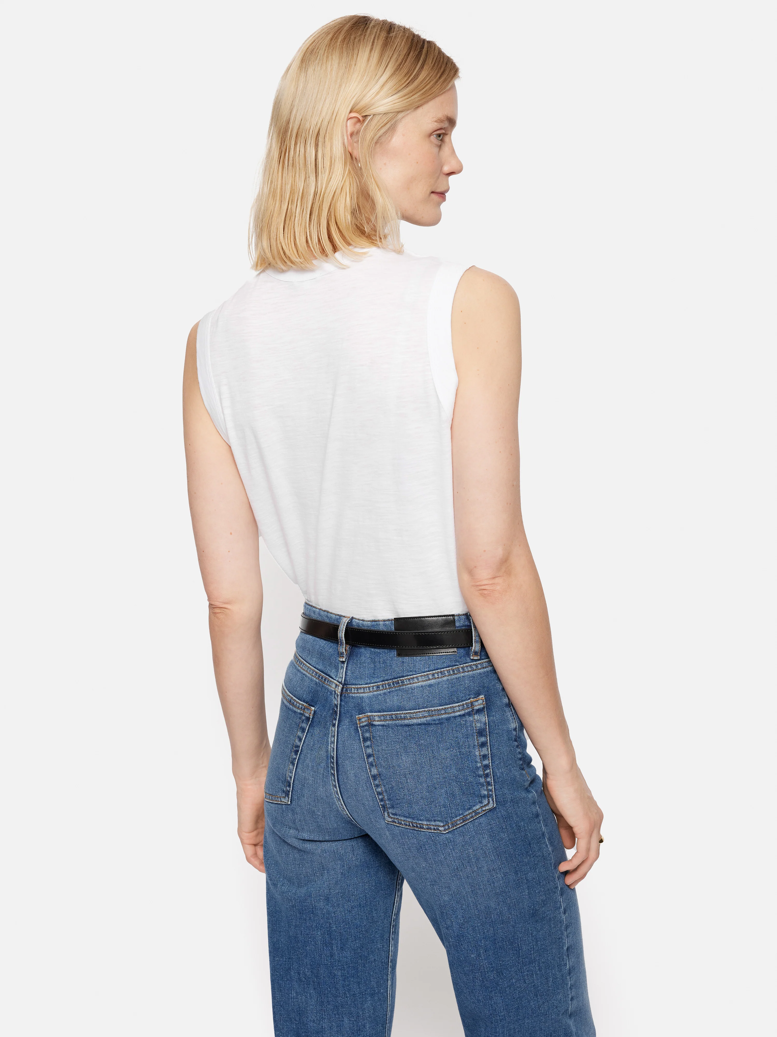 Cotton Slub Tank Top | White - Image 3