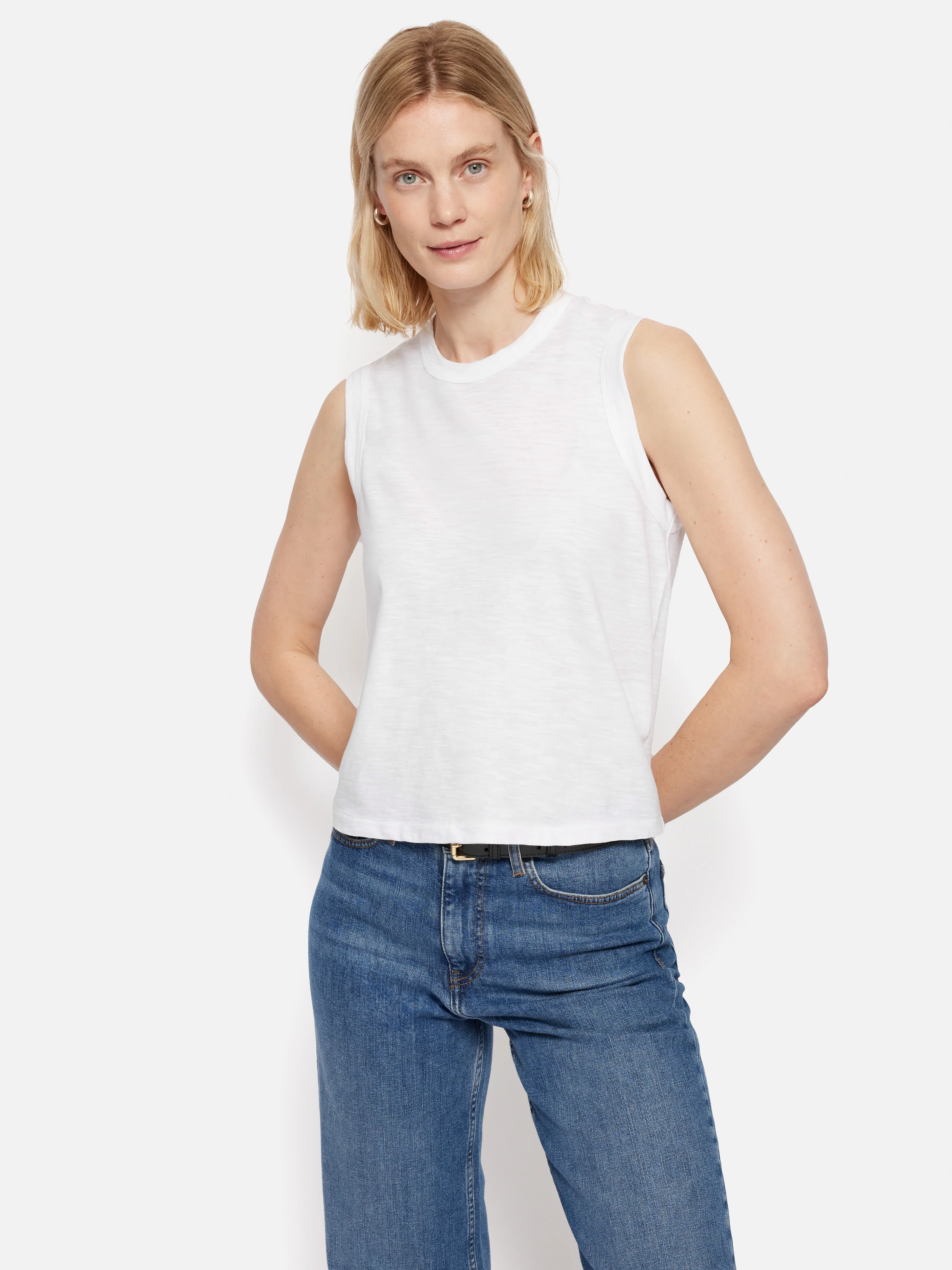 Cotton Slub Tank Top | White - Image 4