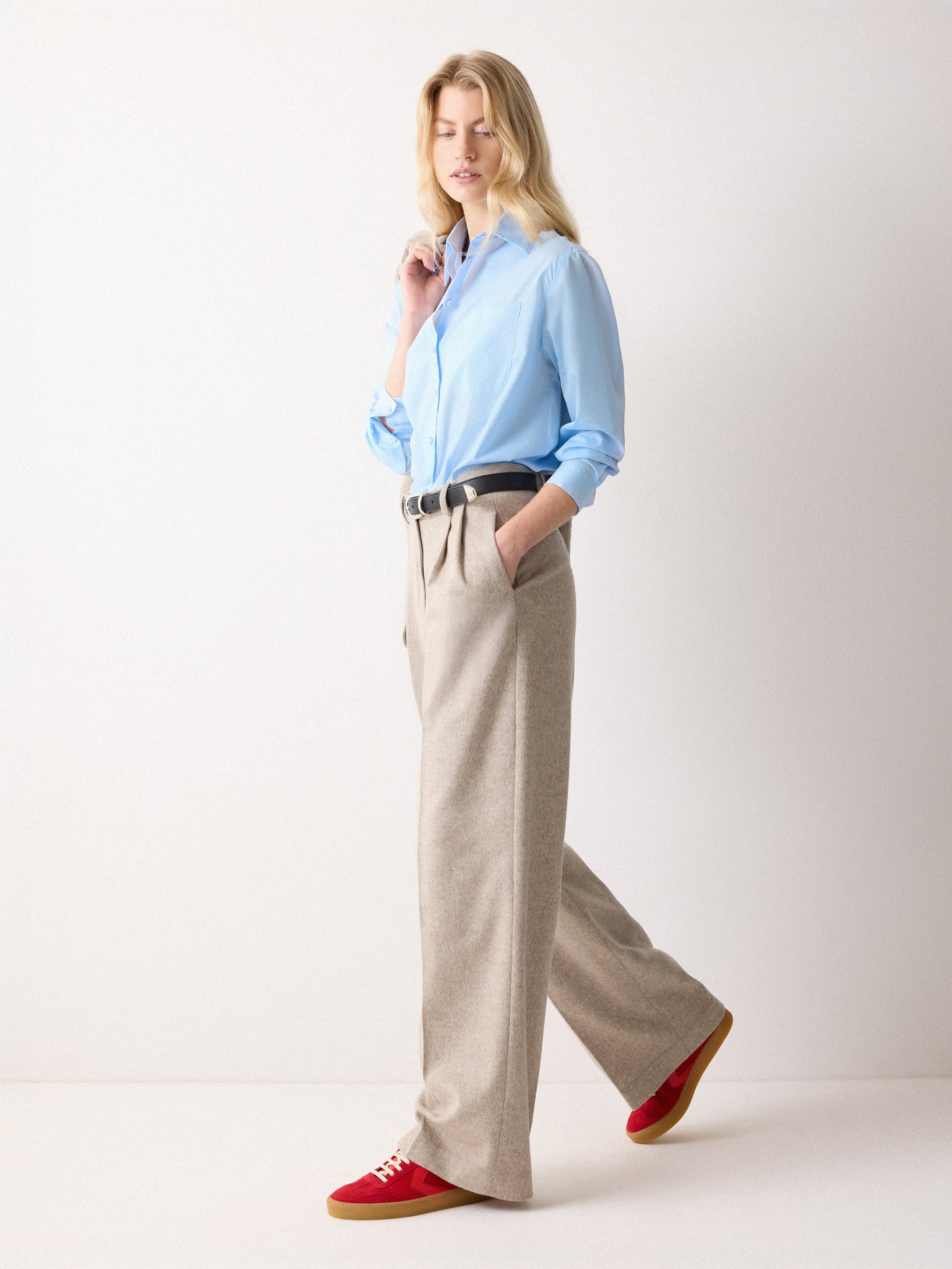 Cotton Voile Relaxed Shirt | Blue - Image 2