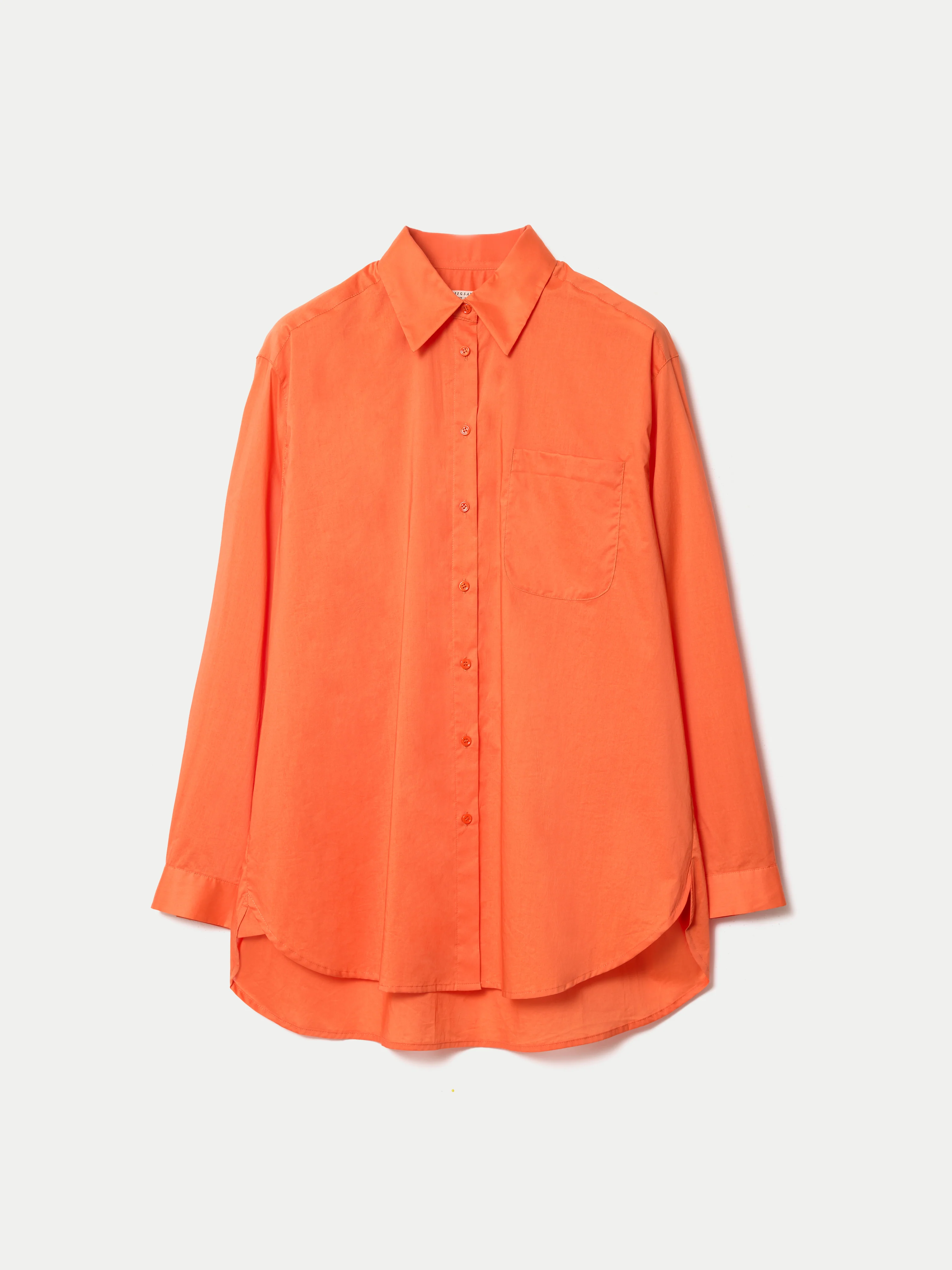 Cotton Voile Relaxed Shirt | Orange - Image 5