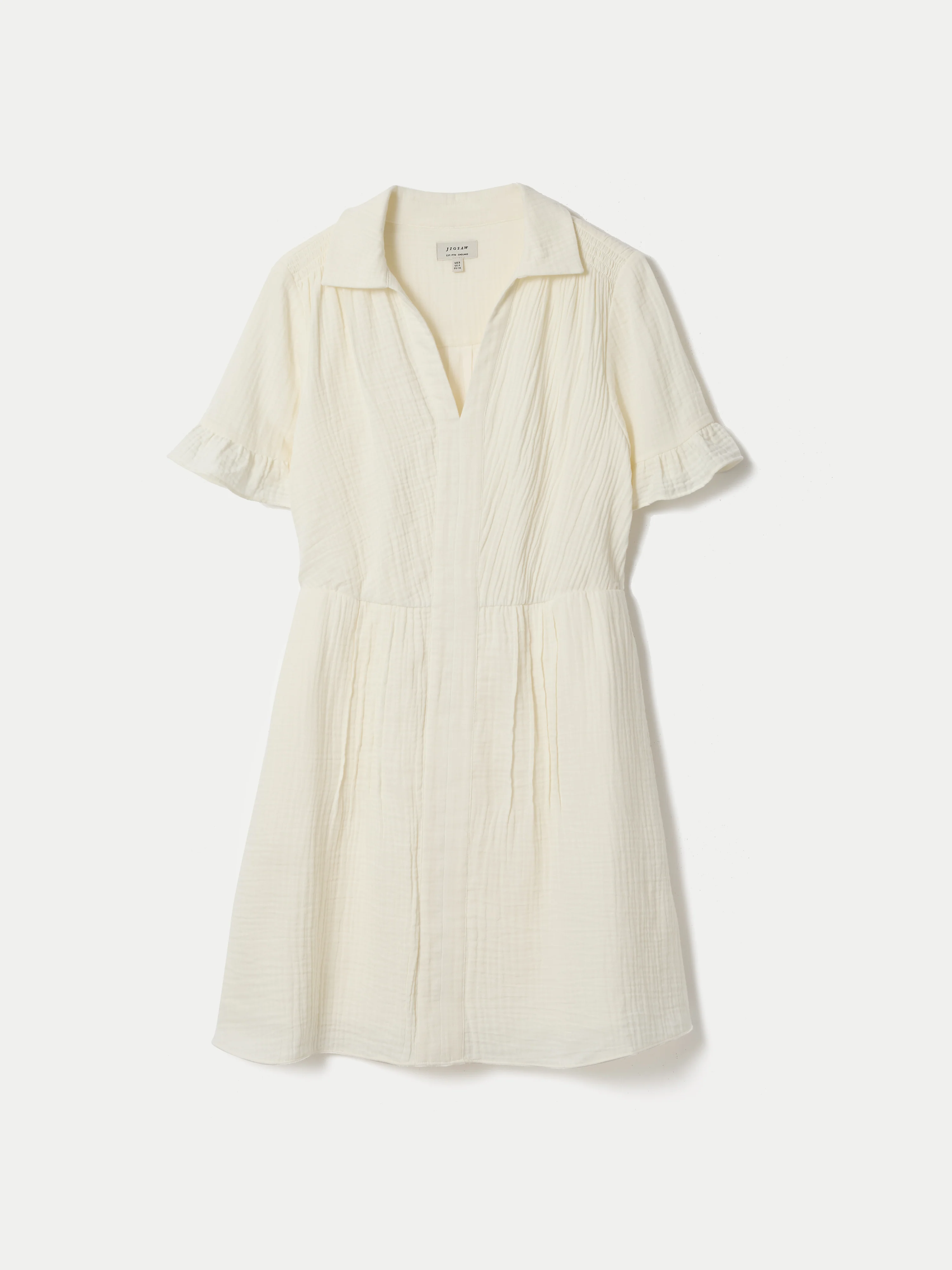 Cheesecloth Mini Dress | Cream - Image 5