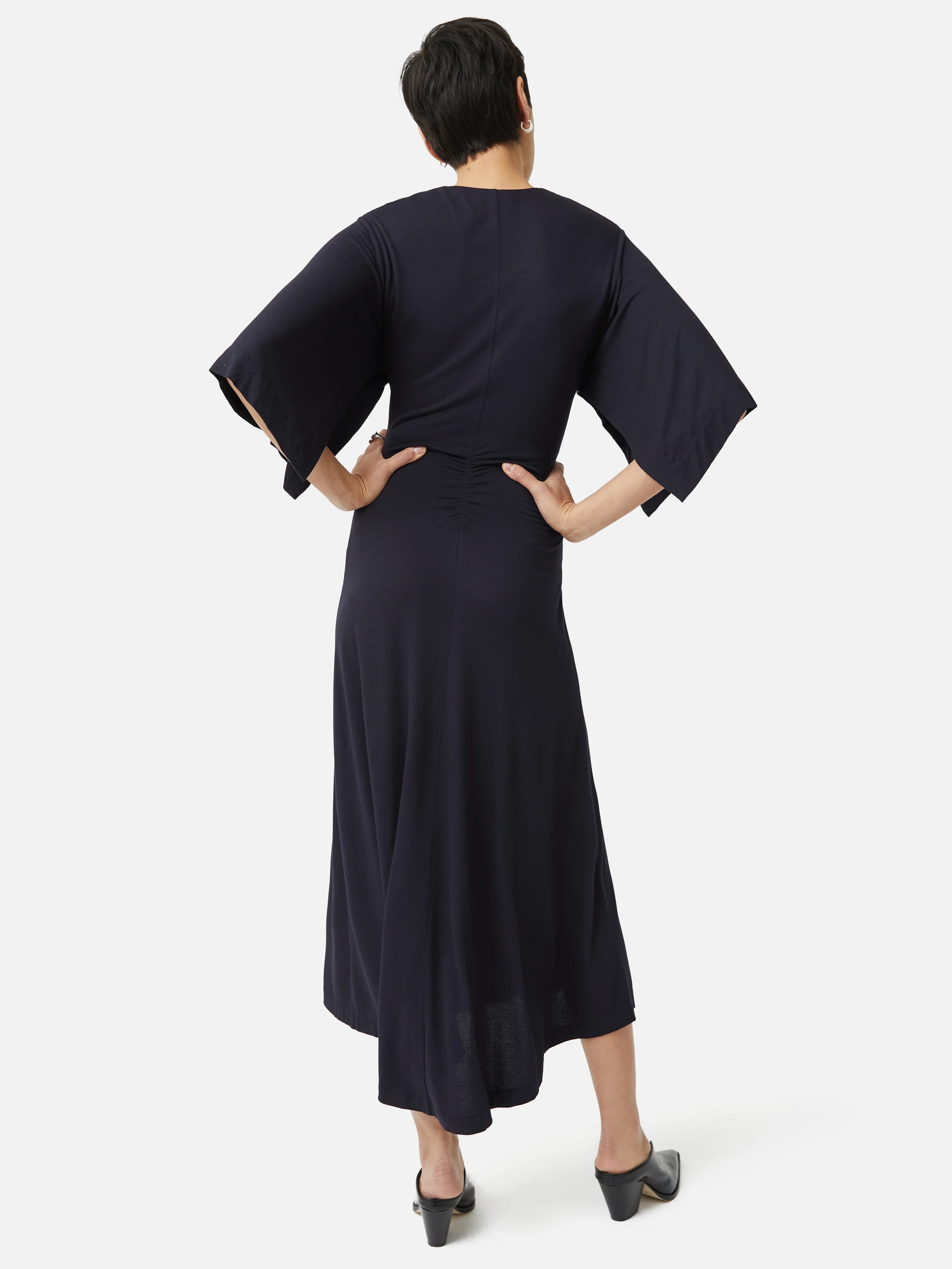 Crepe Handkerchief Dress | Navy - Image 5