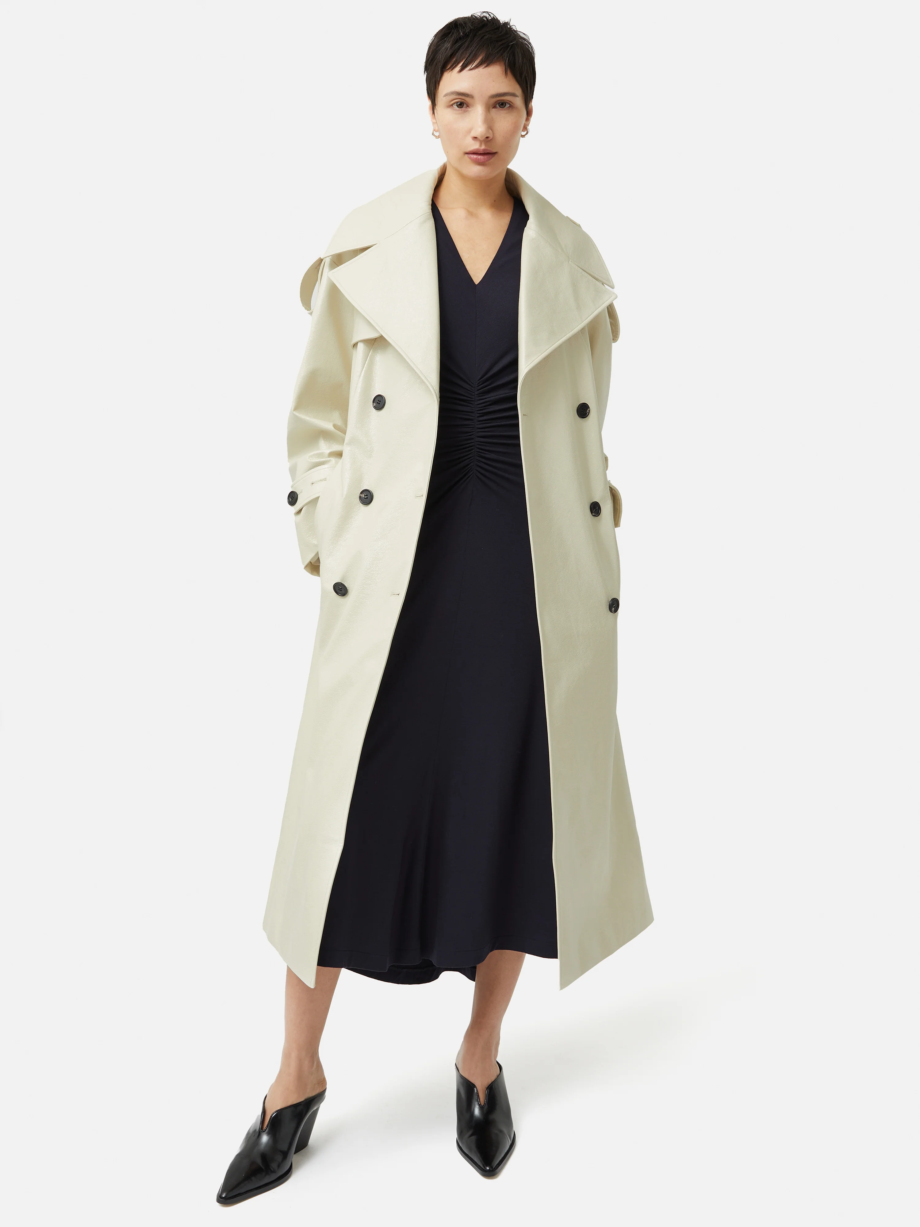 Crepe Handkerchief Dress | Navy - Image 6