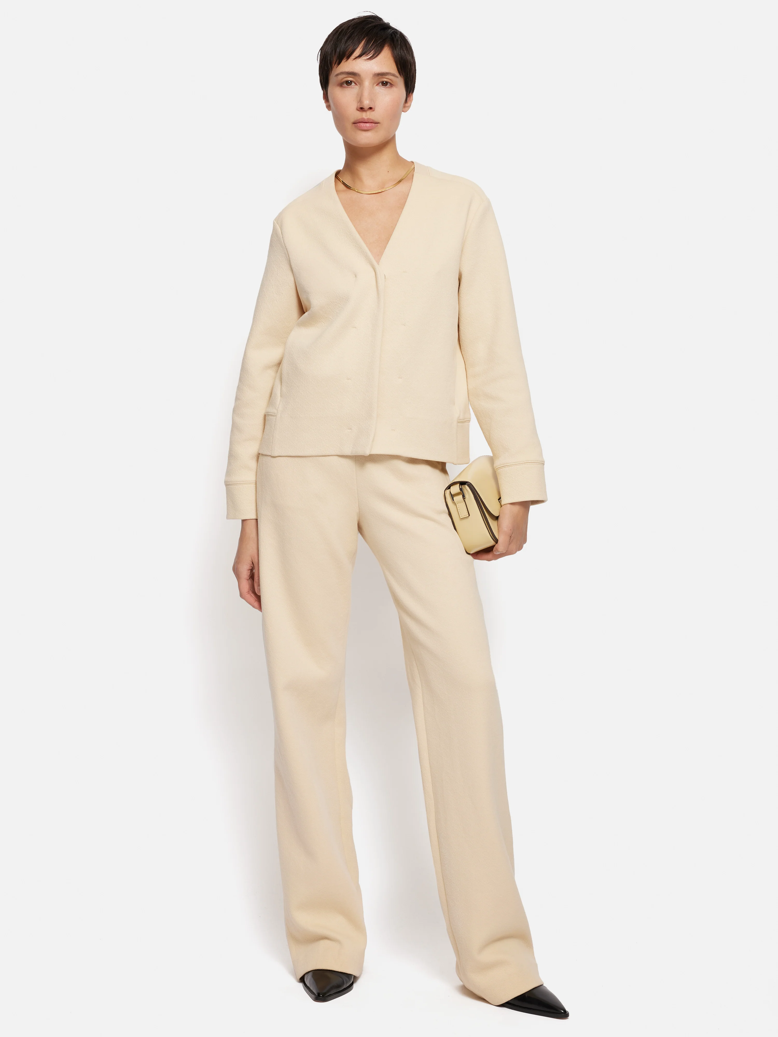 Crepe Ponte Jersey Blake Trouser | Cream - Image 6