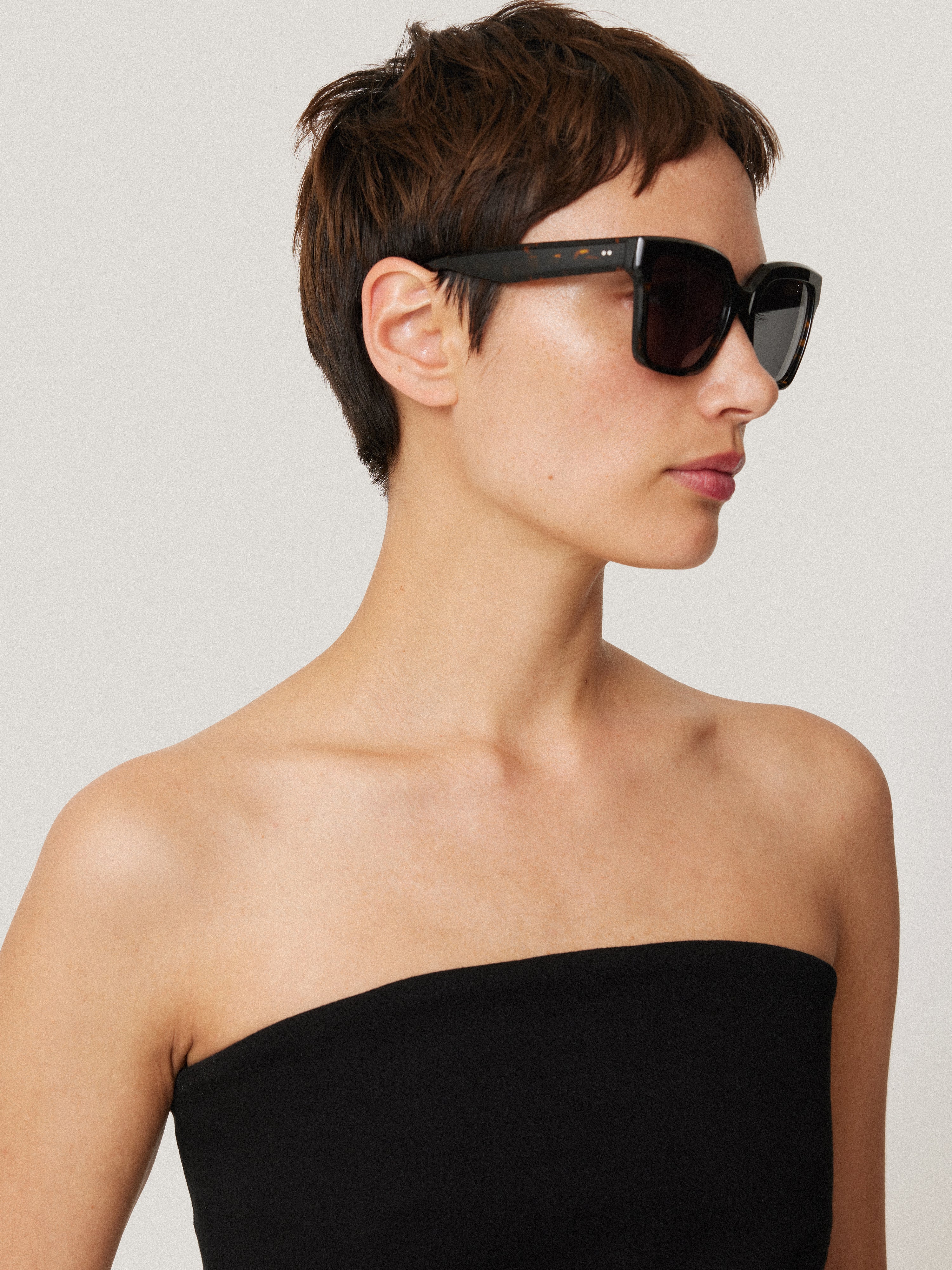 Crepe Ponte Jersey Strapless Top | Black - Image 2
