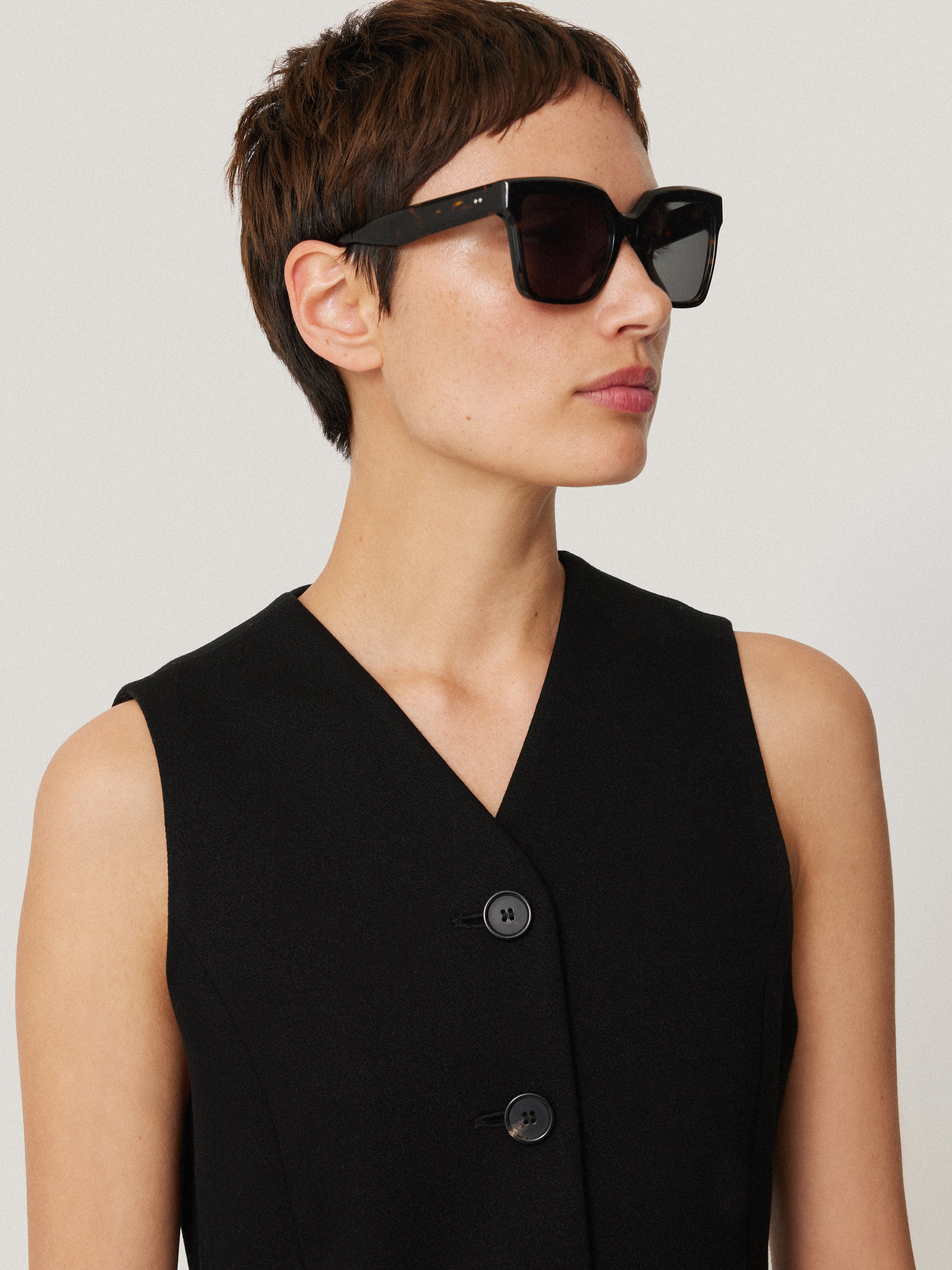Crepe Ponte Jersey Waistcoat | Black - Image 2