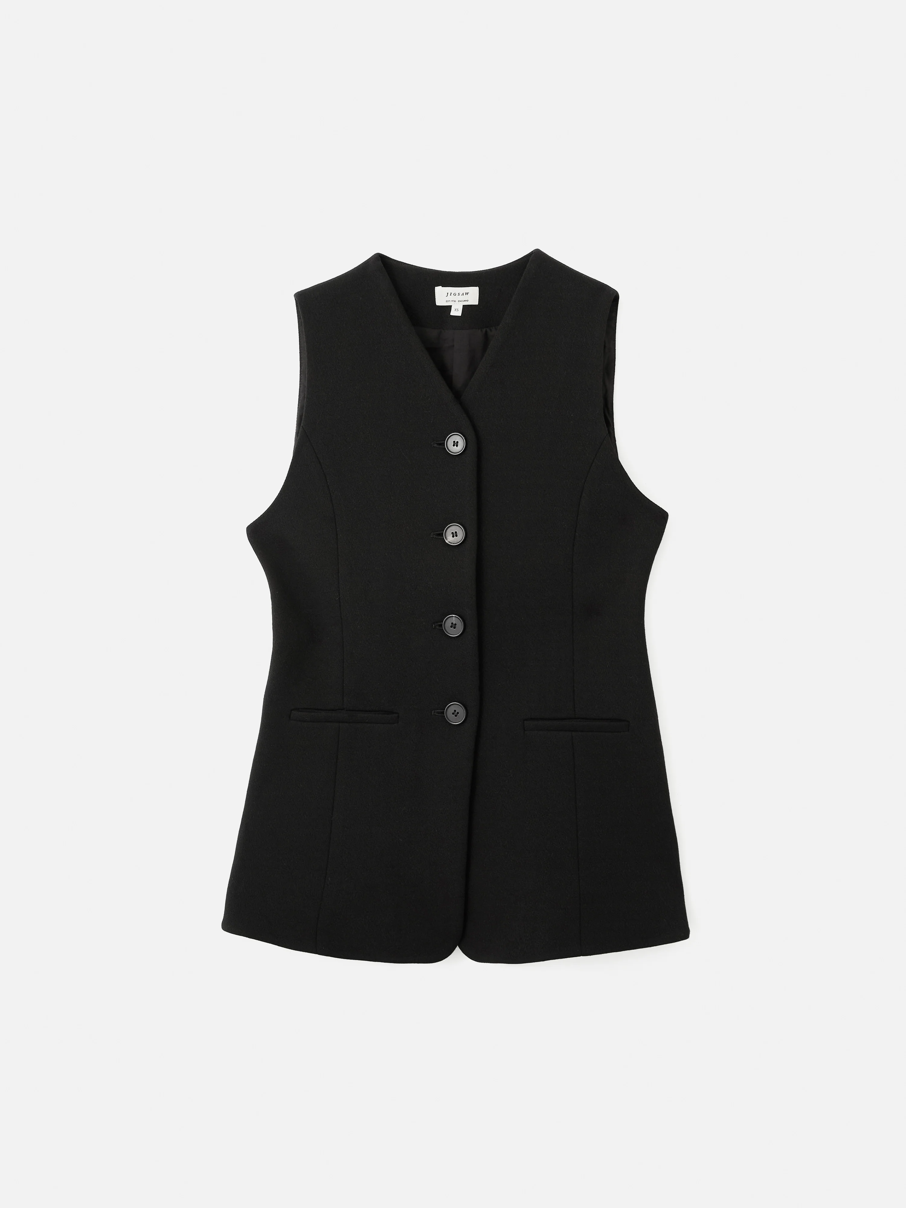 Crepe Ponte Jersey Waistcoat | Black - Image 8