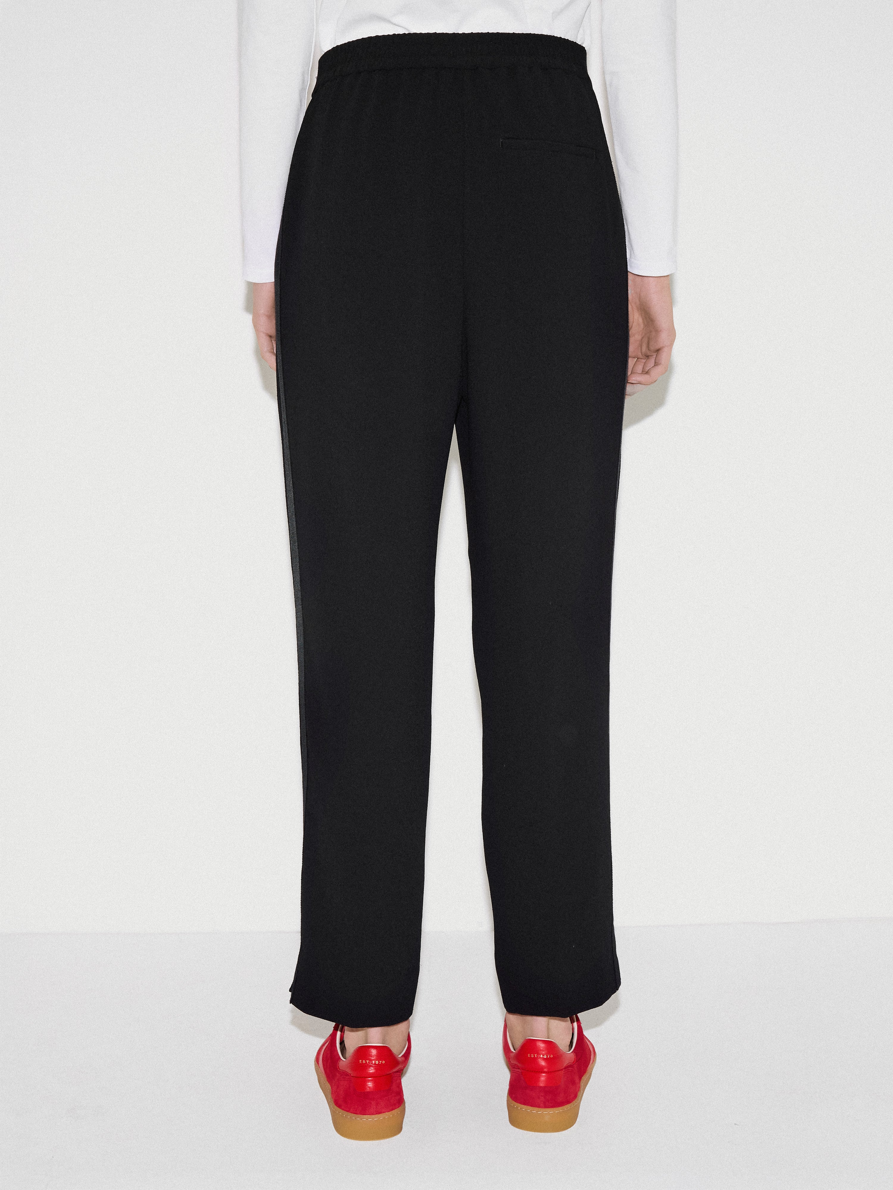 Crepe Split Hem Jogger | Black - Image 5