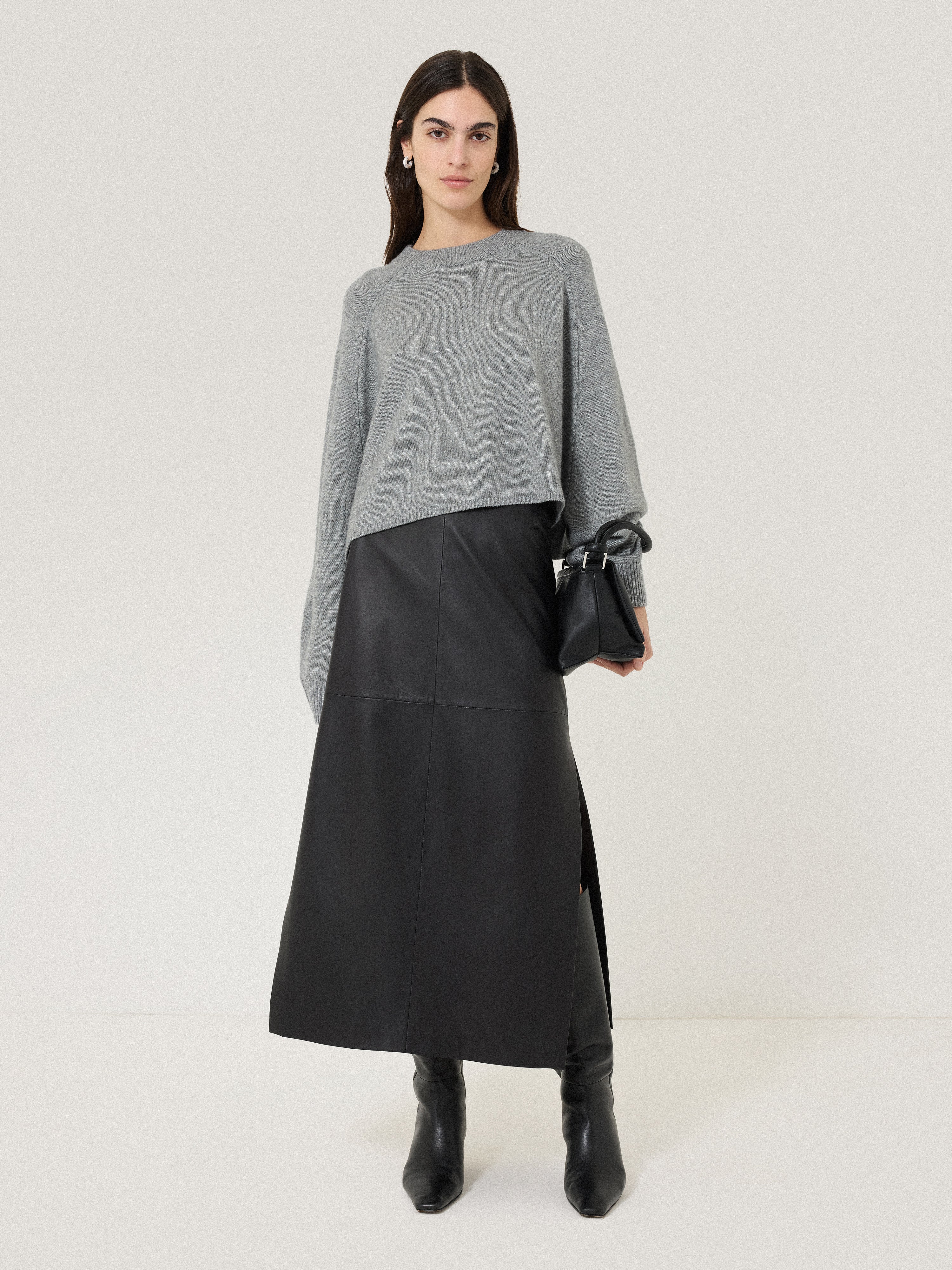 Crew Neck Poncho Jumper | Grey - Image 6
