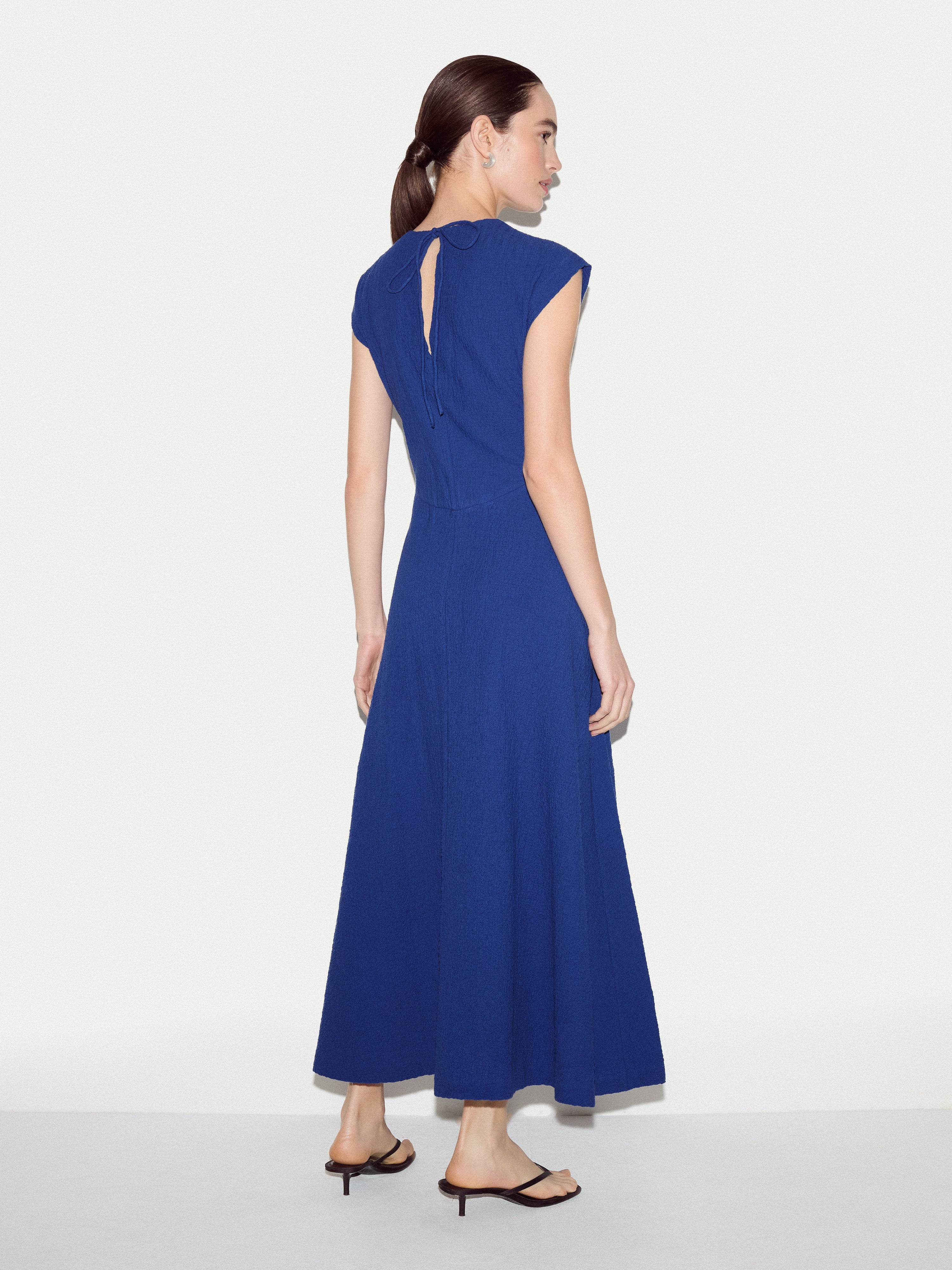 Crinkle Cotton Dress | Blue - Image 5