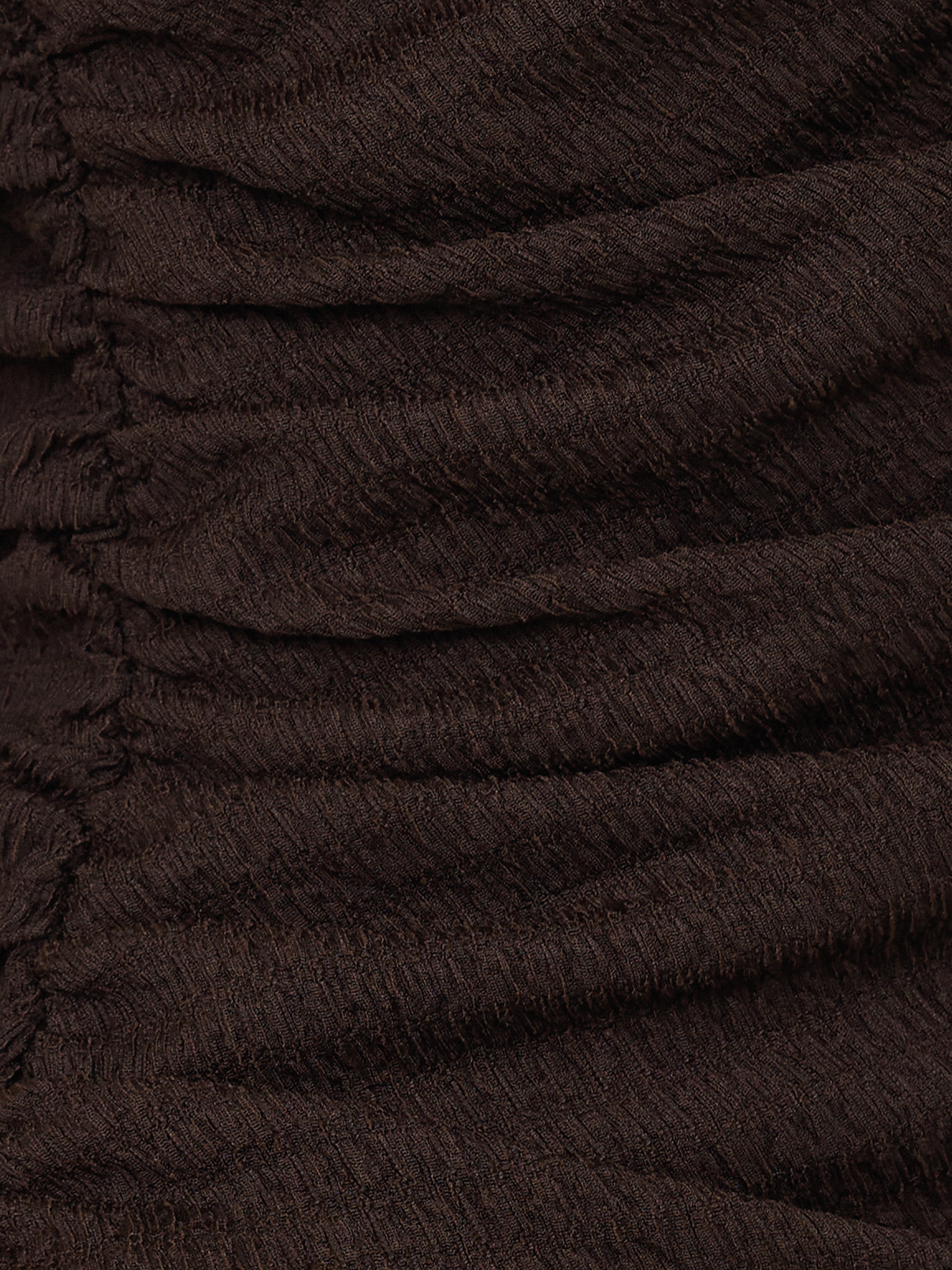 Crinkle Ruched Corsage Dress | Dark Brown - Image 6