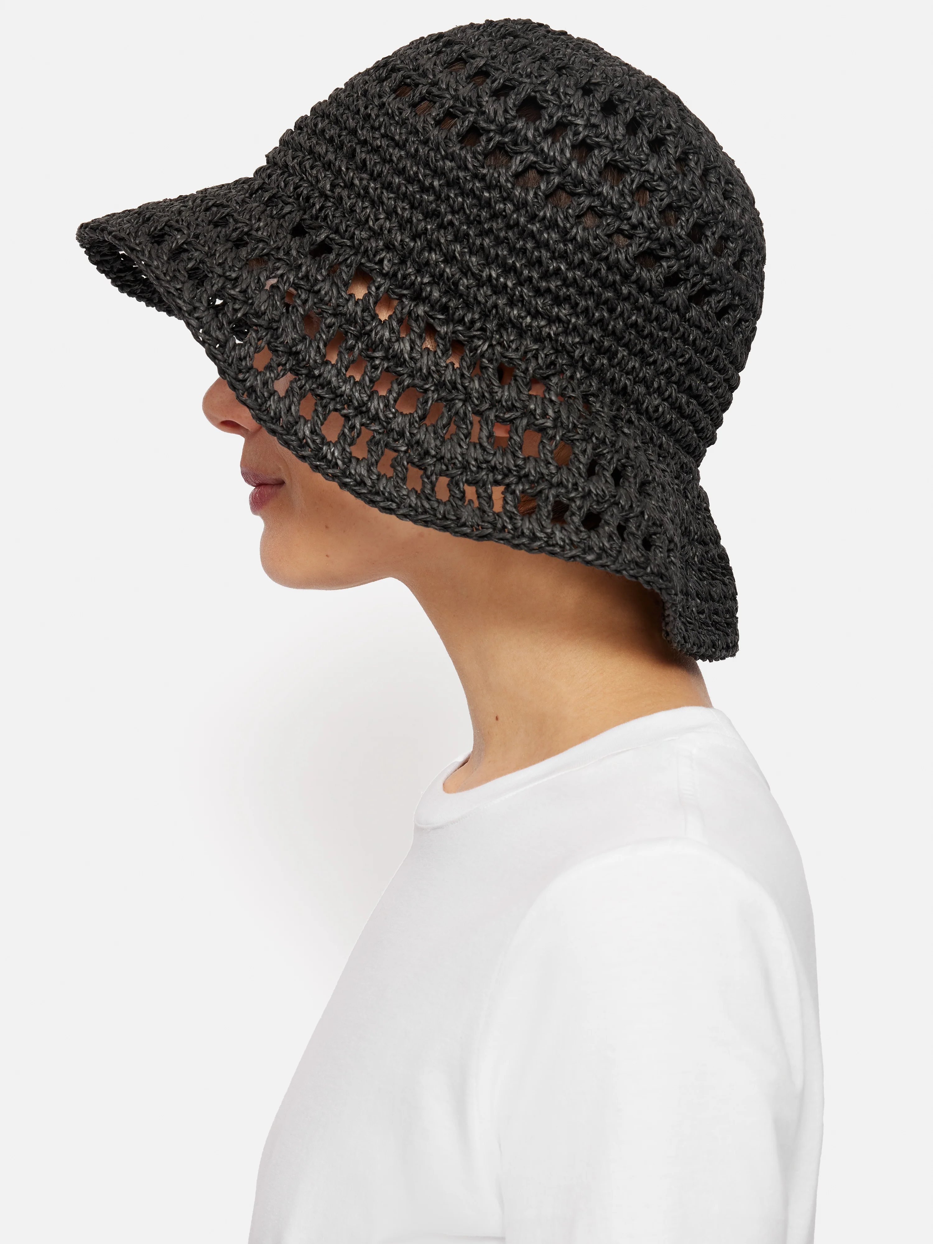 Crochet Bucket Hat | Black - Image 5