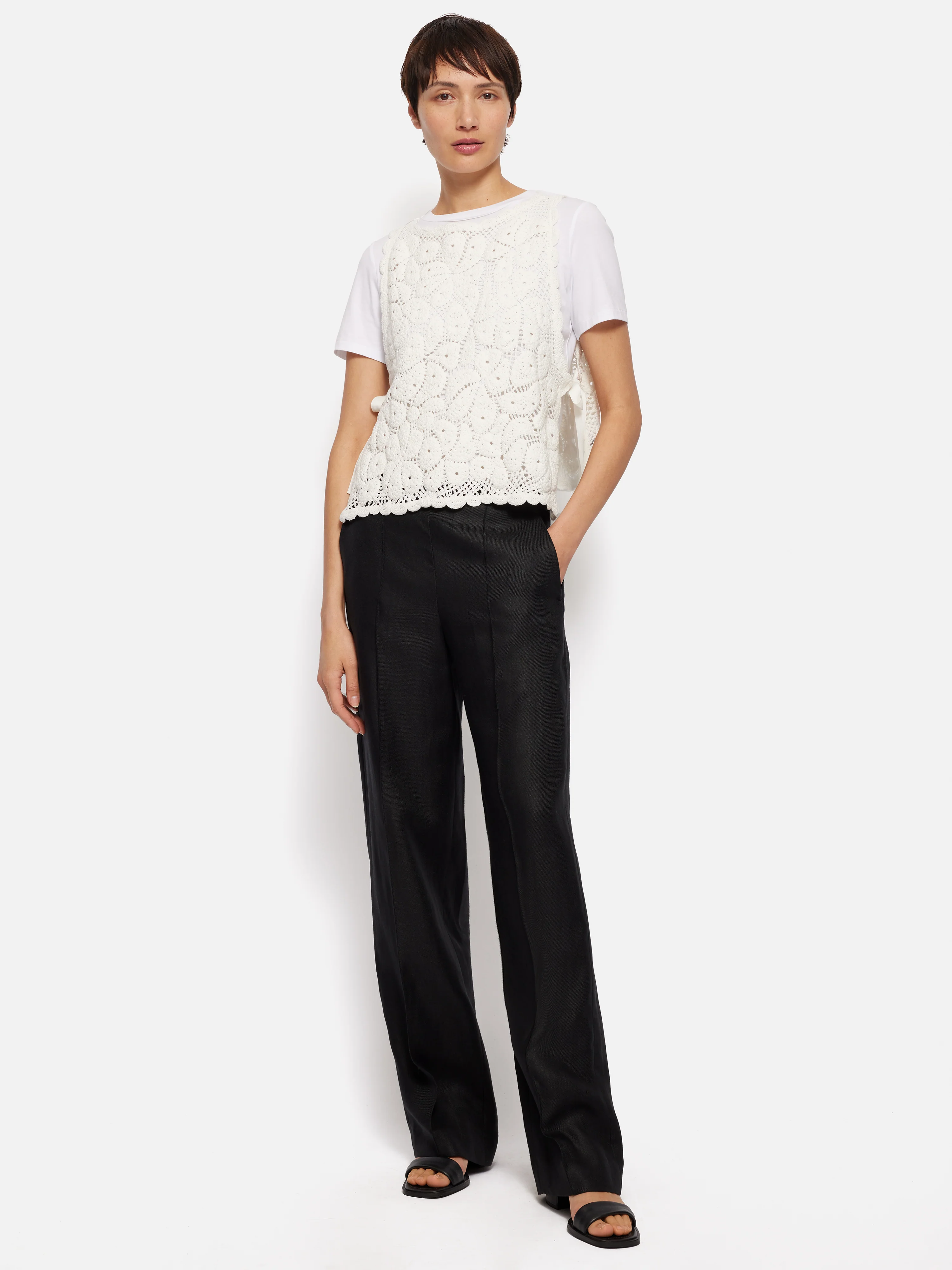 Crochet Embroidered Tank | Ivory - Image 7