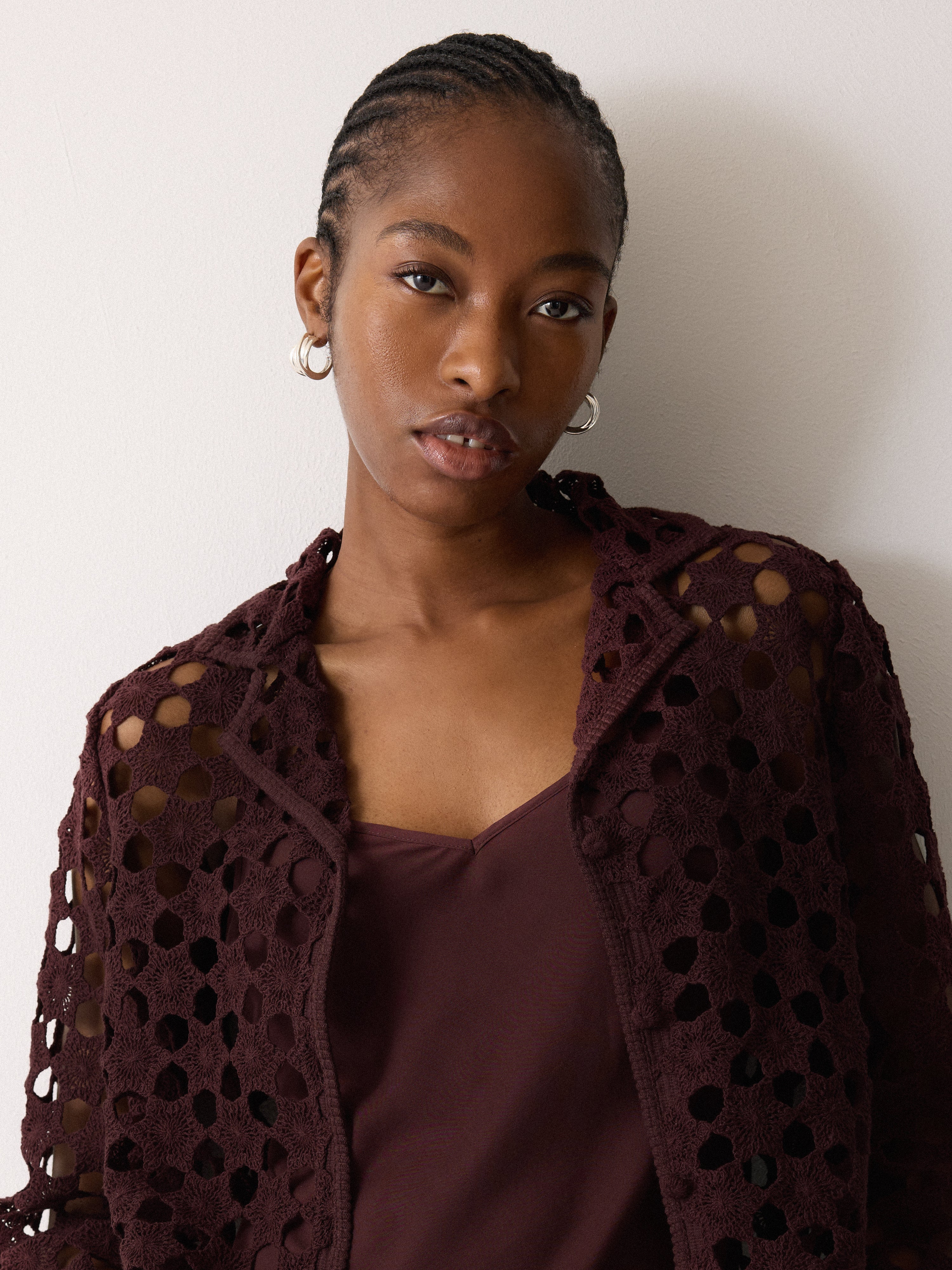 Crochet Relaxed Top | Oxblood - Image 4
