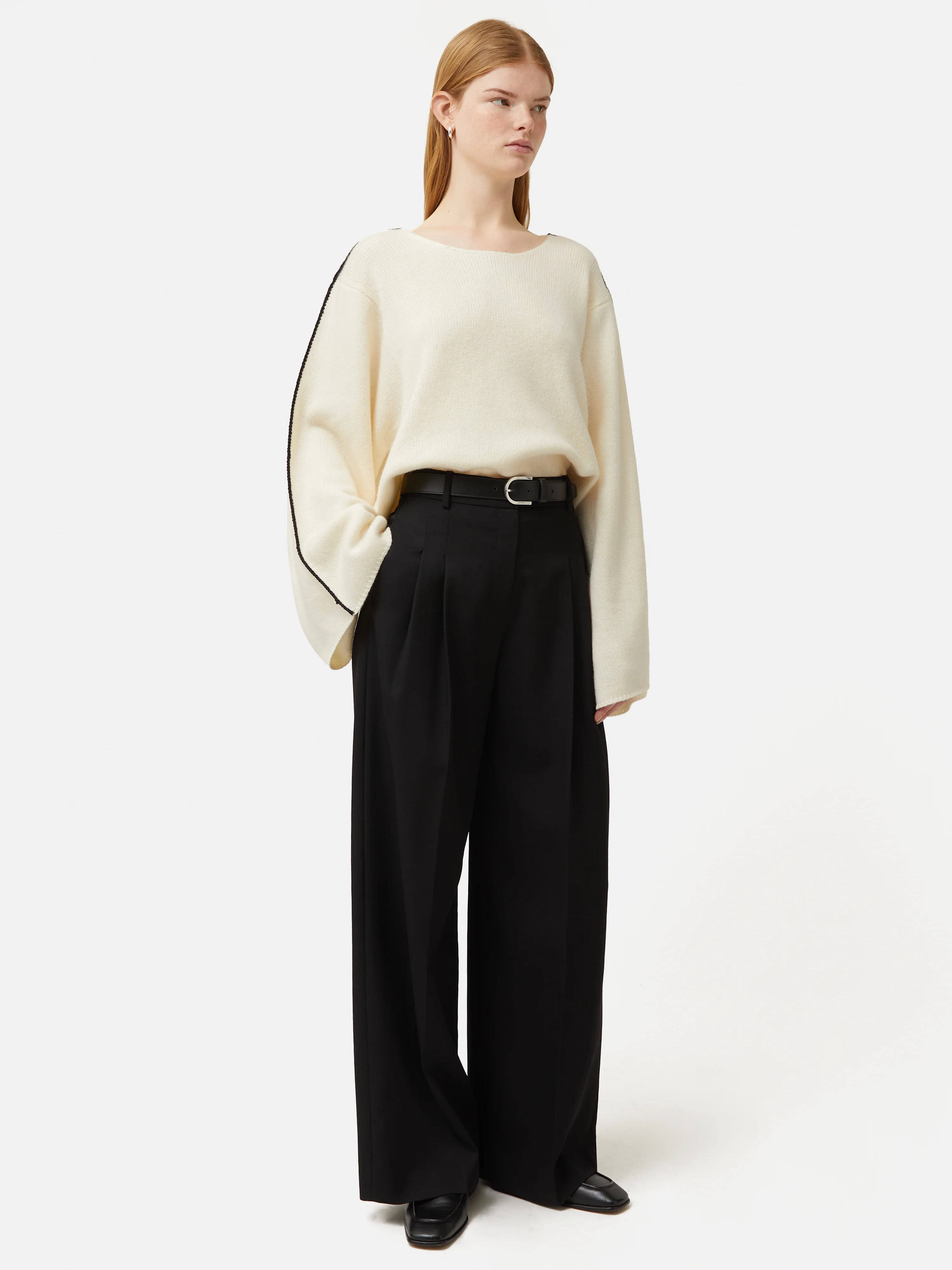 Crochet Trim Kimono Jumper | Cream - Image 3