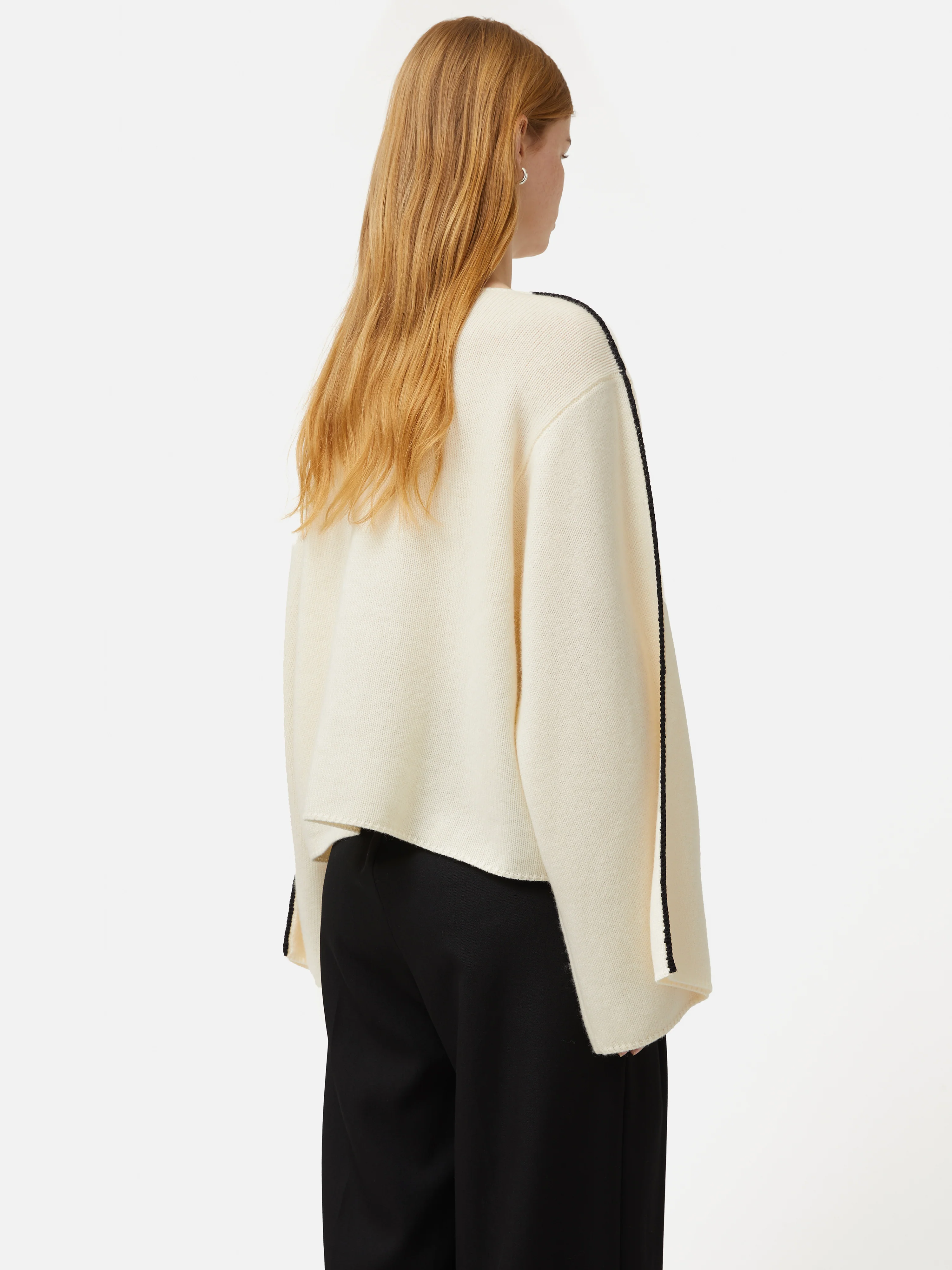 Crochet Trim Kimono Jumper | Cream - Image 5