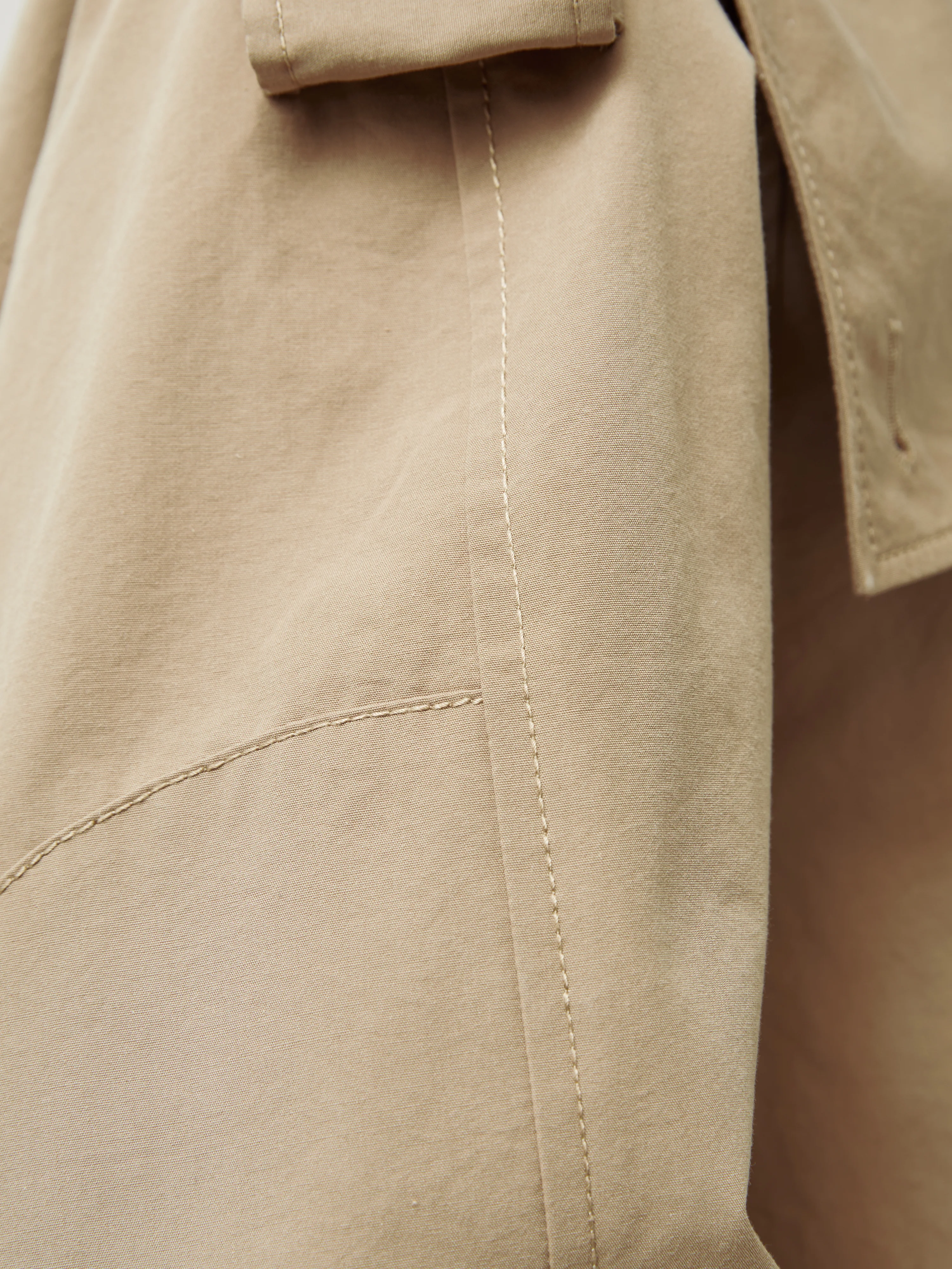 Cropped Cotton Trench Jacket | Stone - Image 9