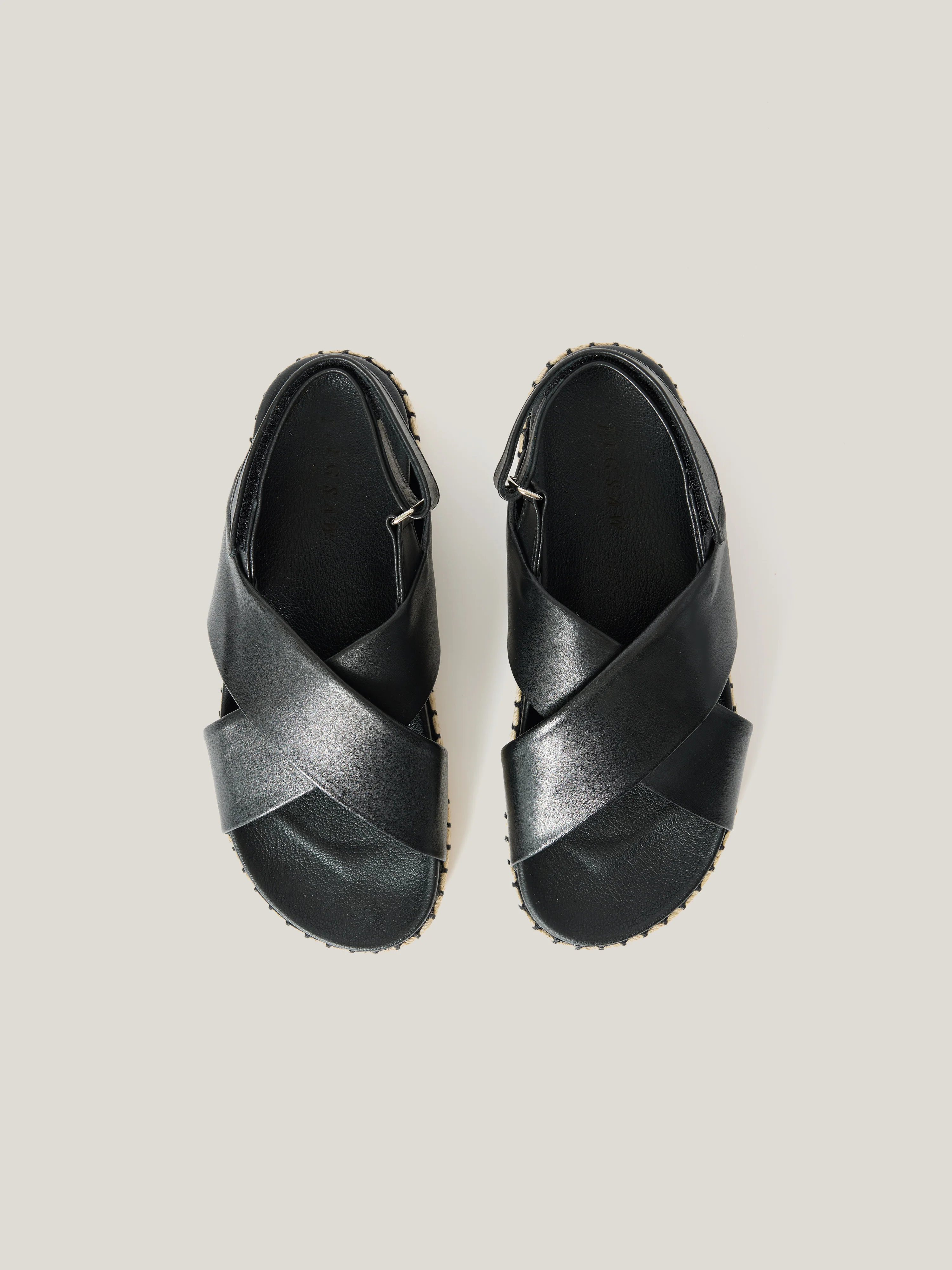 Cross Strap Espadrille Sandal | Black - Image 4