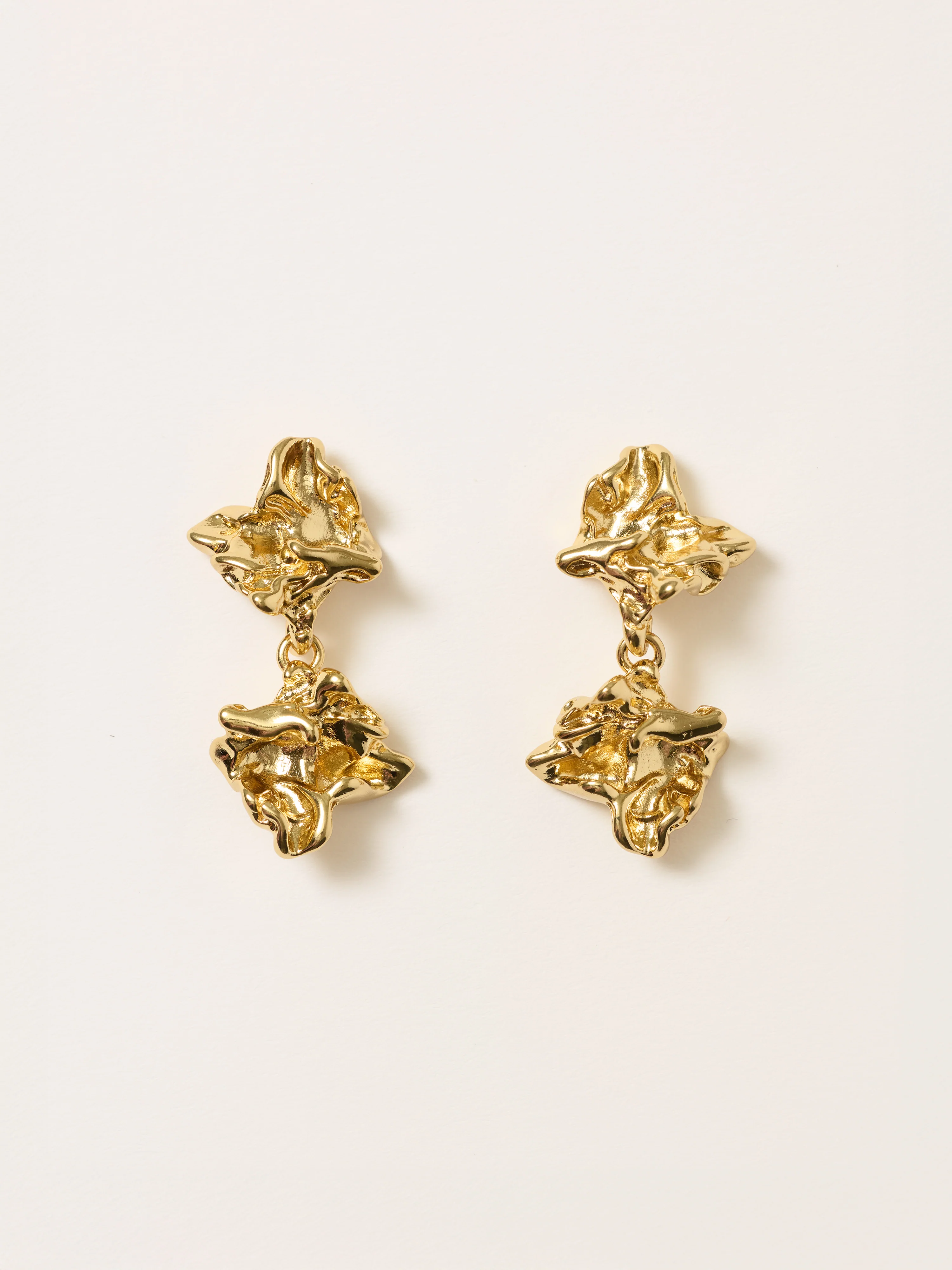 Crumpled Drop Earring | Gold - Image 2