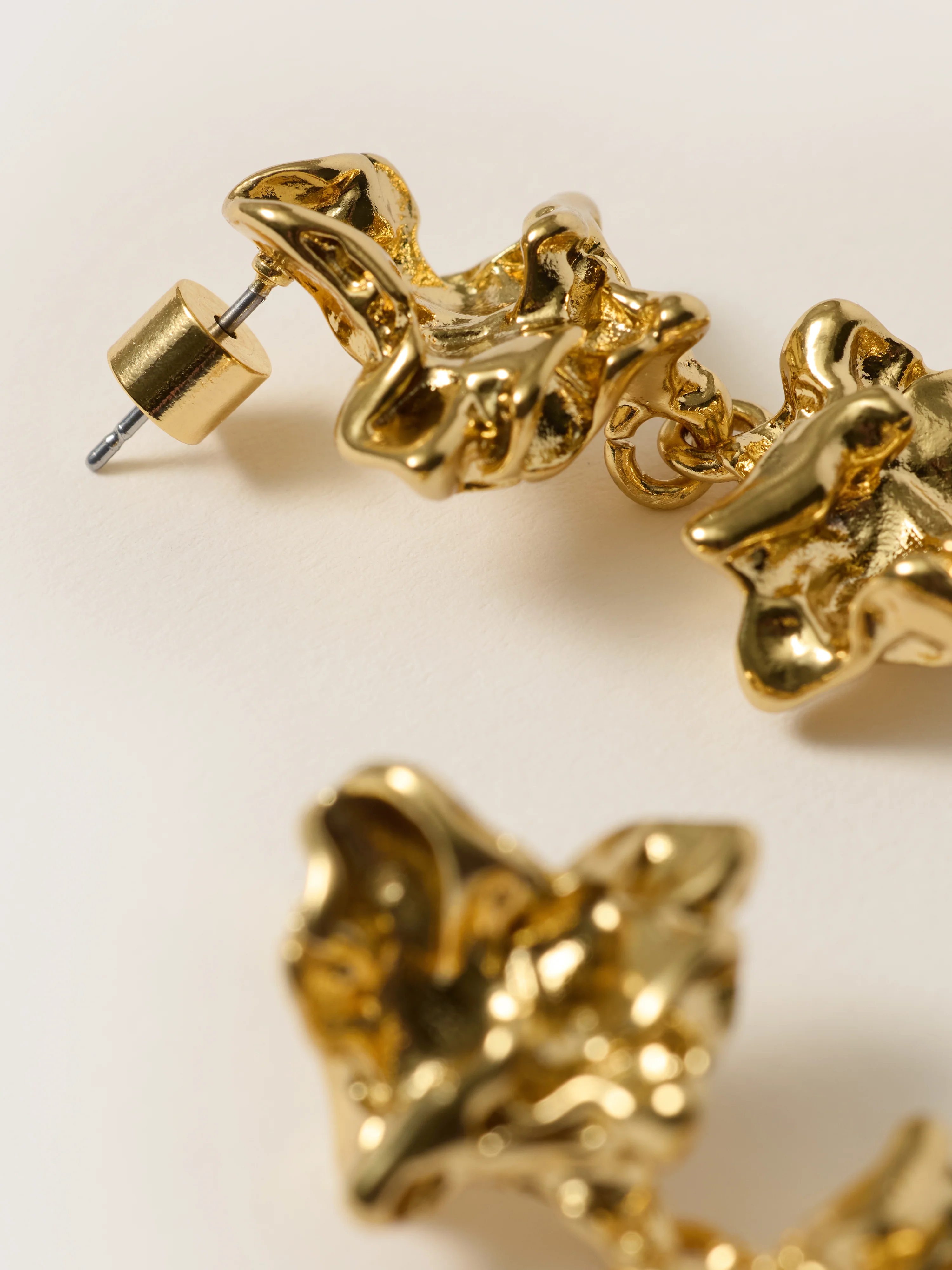 Crumpled Drop Earring | Gold - Image 4