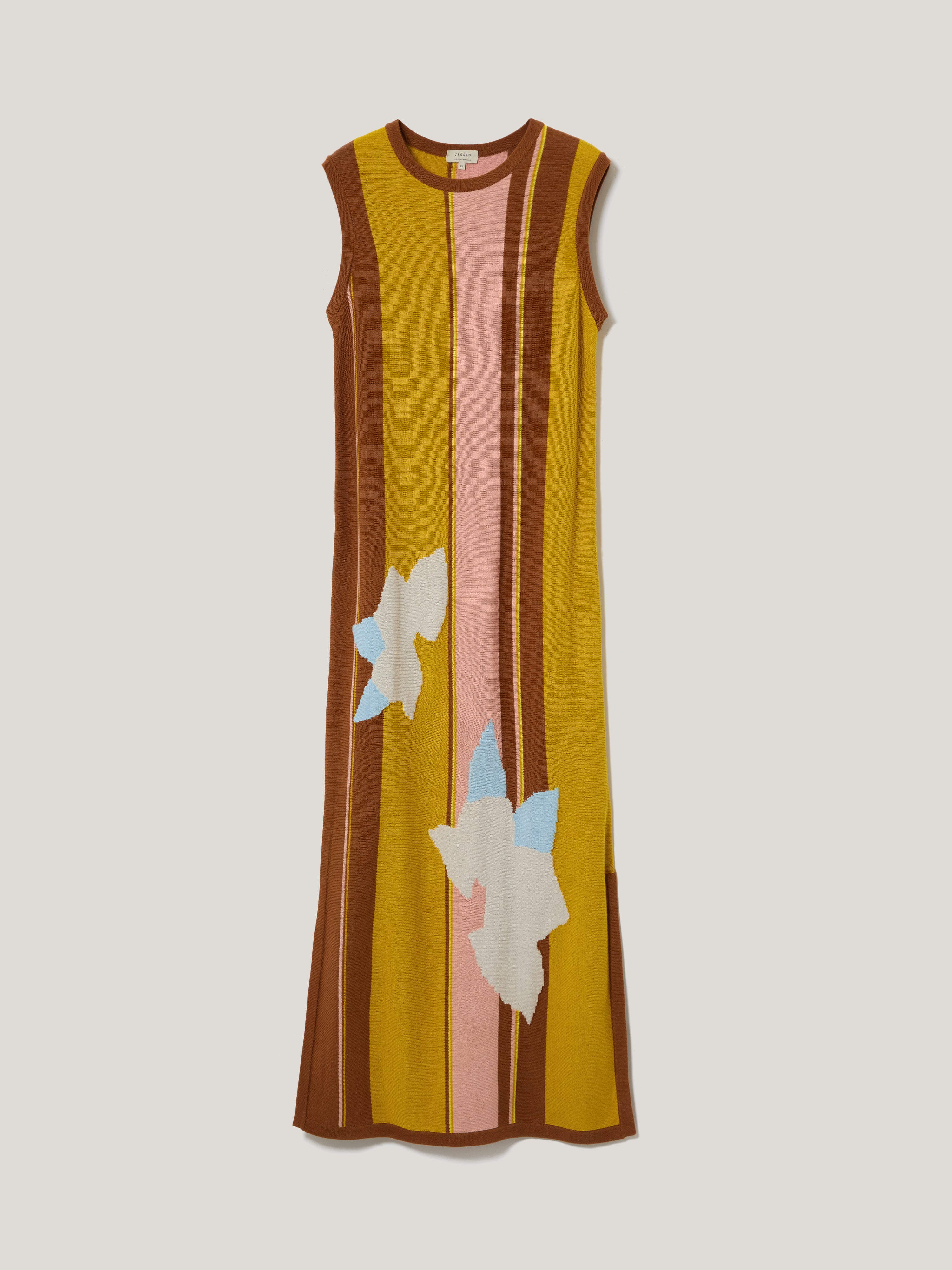 Cut Out Floral Intarsia Dress | Multi - Image 5