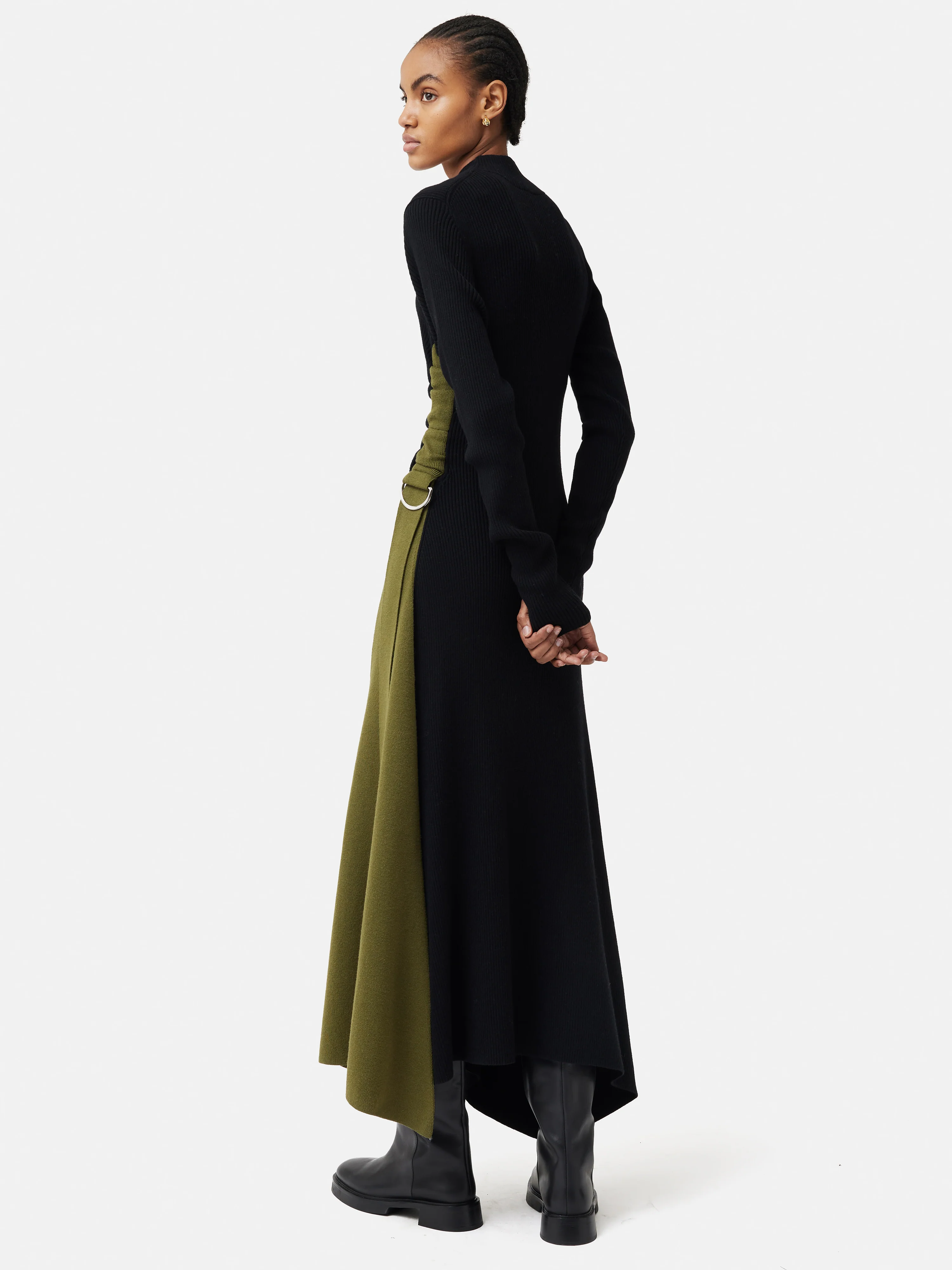 D Ring Knitted Dress | Black - Image 4