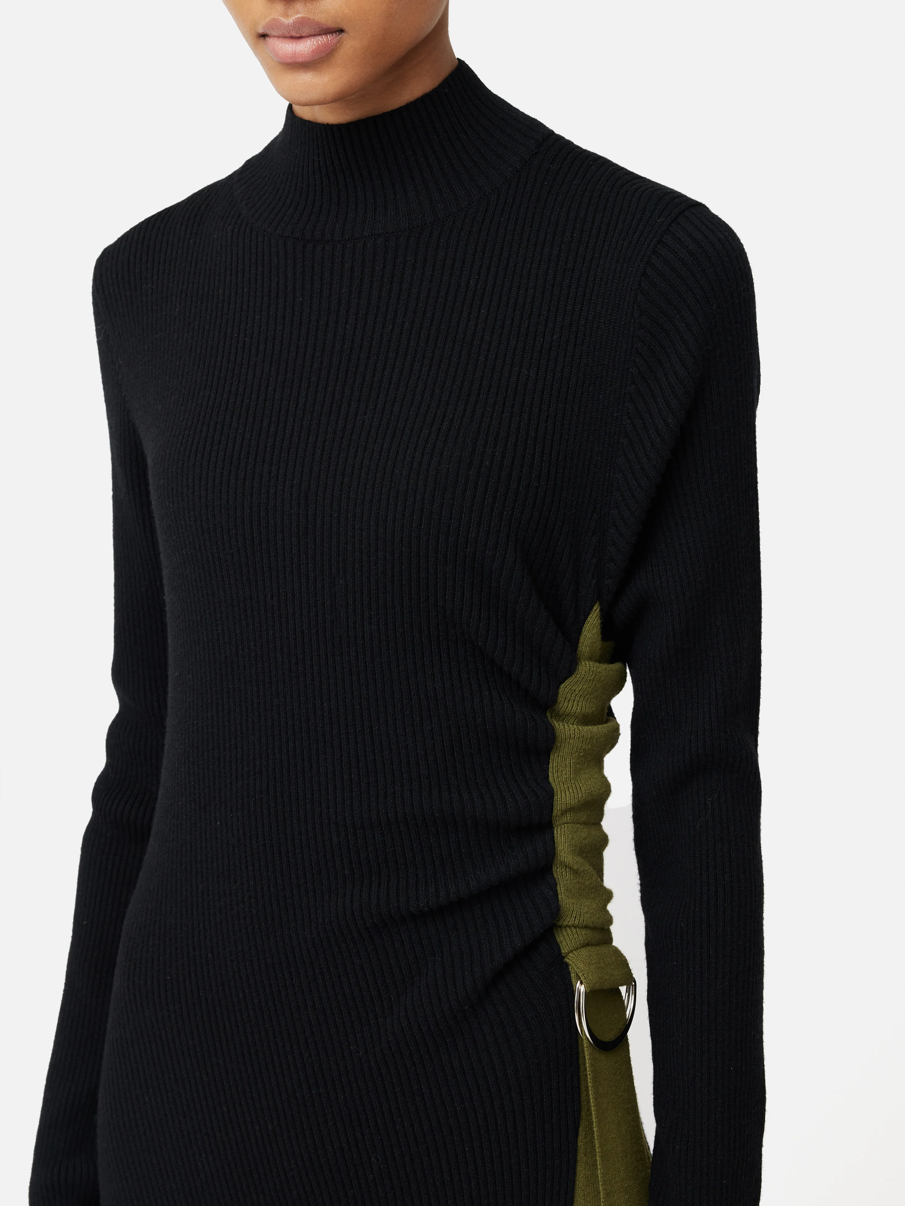 D Ring Knitted Dress | Black - Image 5