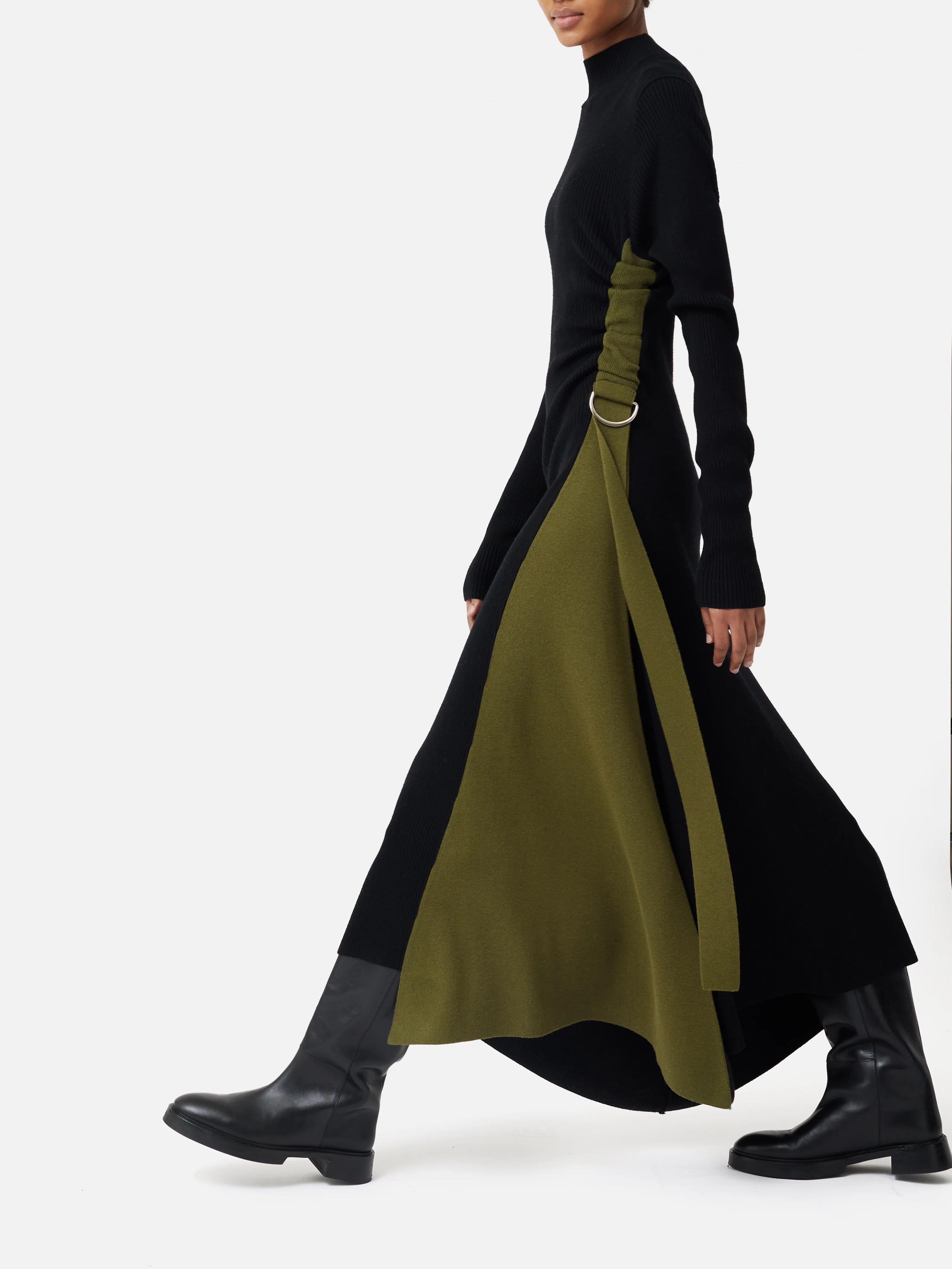 D Ring Knitted Dress | Black - Image 6