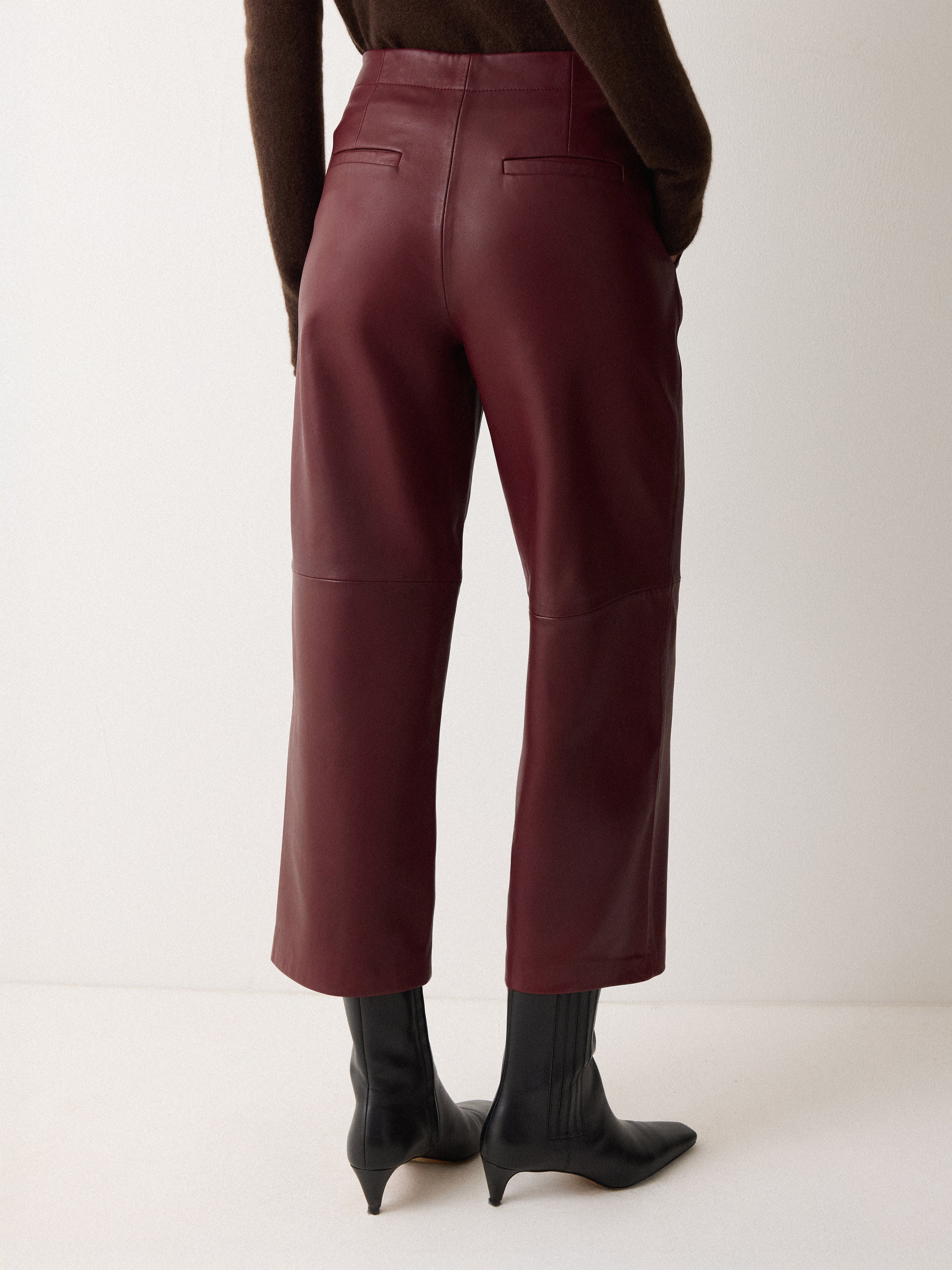 Dale Cropped Leather Trouser | Red - Image 4