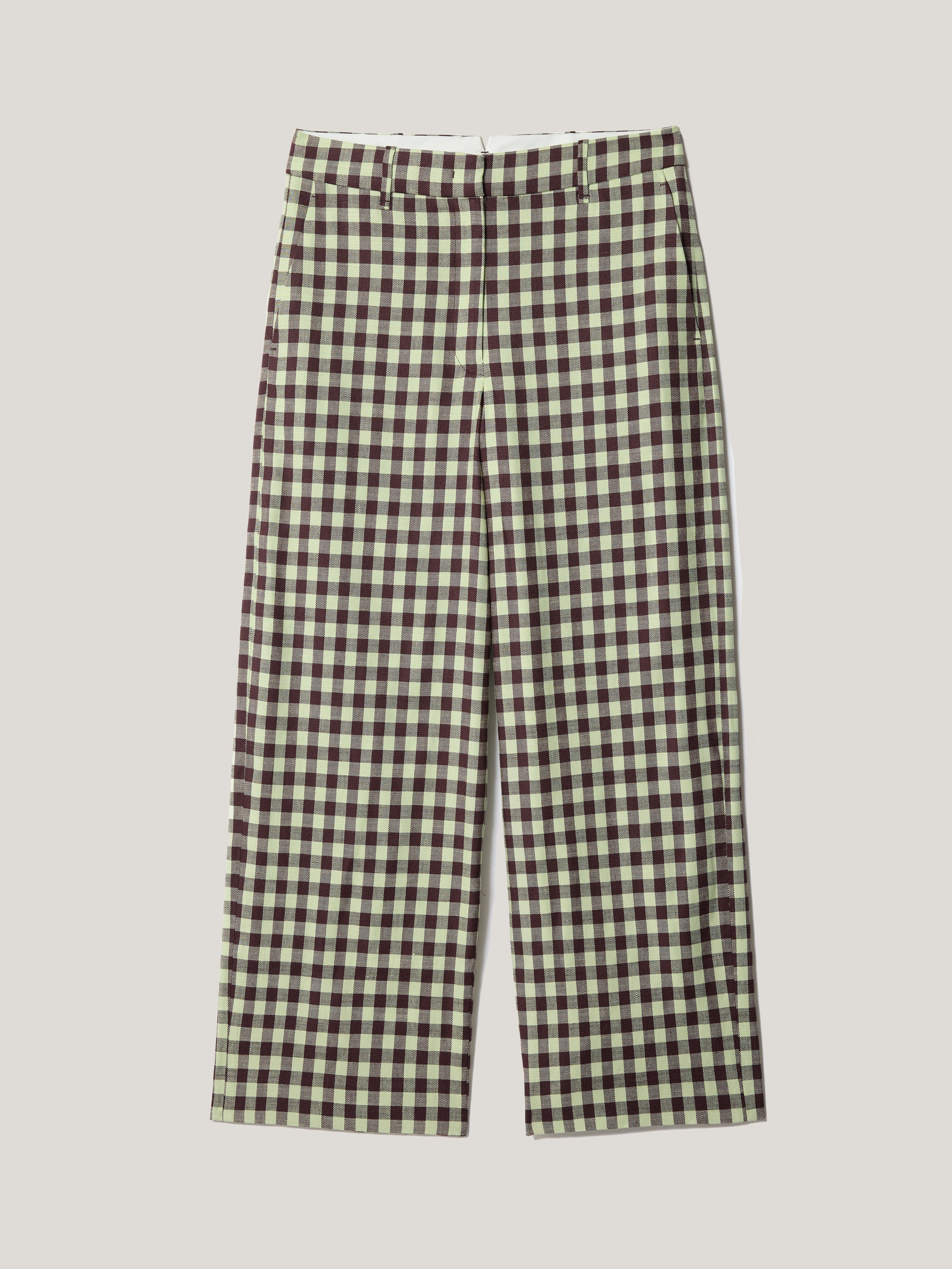 Dale Linen Check Trouser | Green - Image 5